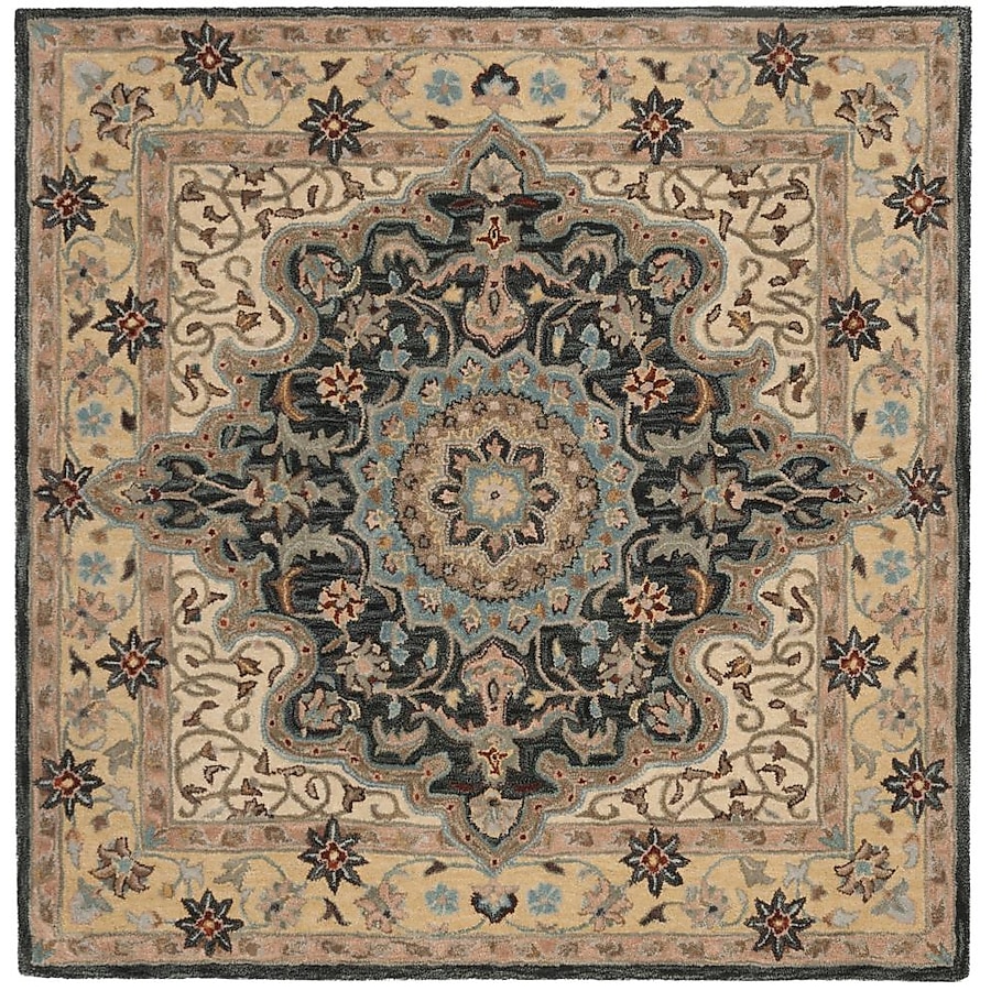 Safavieh Heritage Mahara 4 x 6 Creme/Black Indoor Floral/Botanical Oriental Handcrafted Area Rug Safavieh Heritage Mahara 4 x 6 Creme/Black Indoor Floral/Botanical Oriental Handcrafted Area Rug