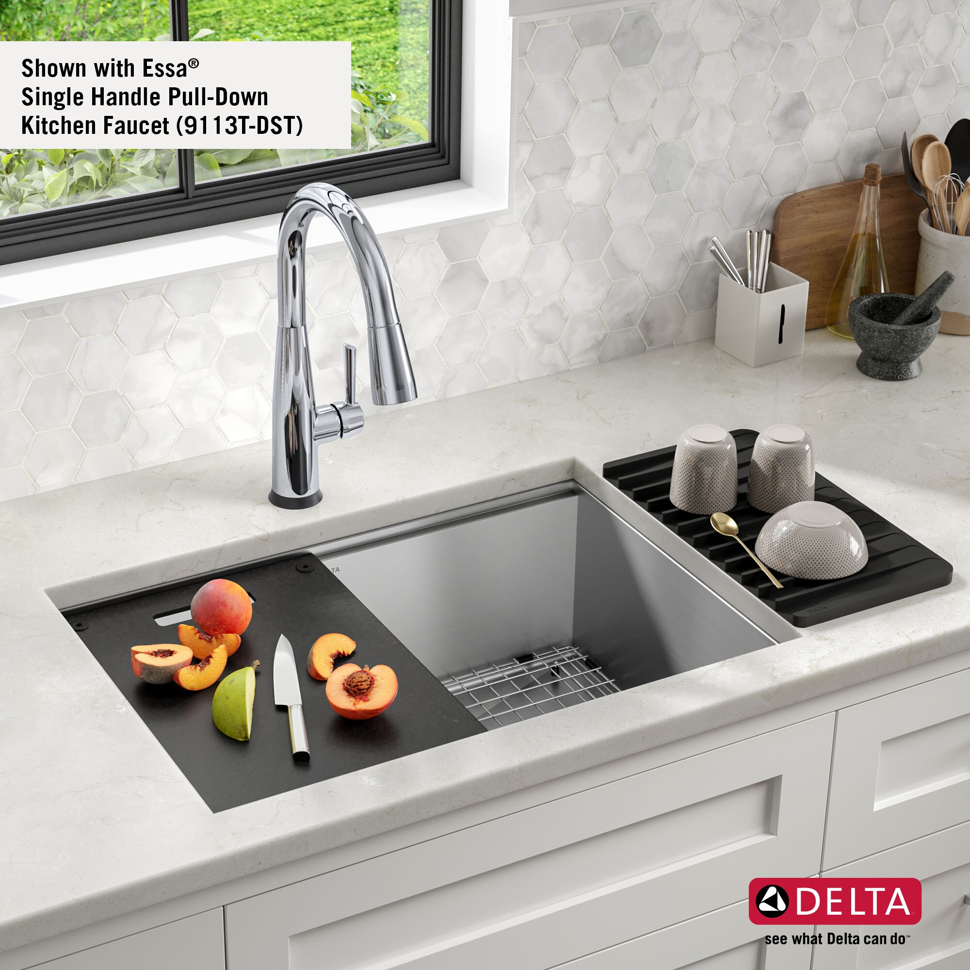 Delta Rivet Undermount 27-in x 19-in Stainless Steel Single Bowl ...