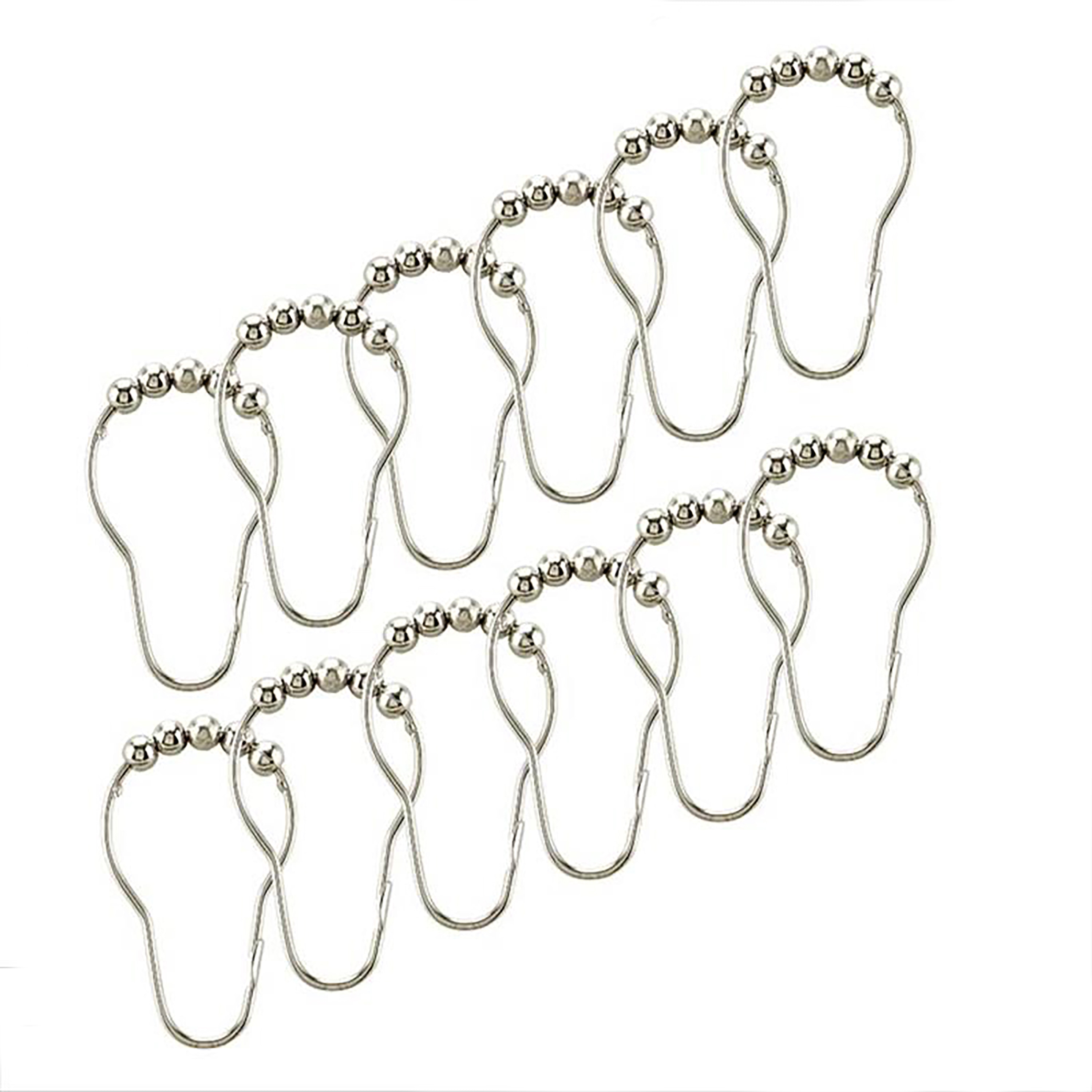 Bath Bliss 5292-CHR Chrome Steel Single Shower Curtain Rings 12 -Pack