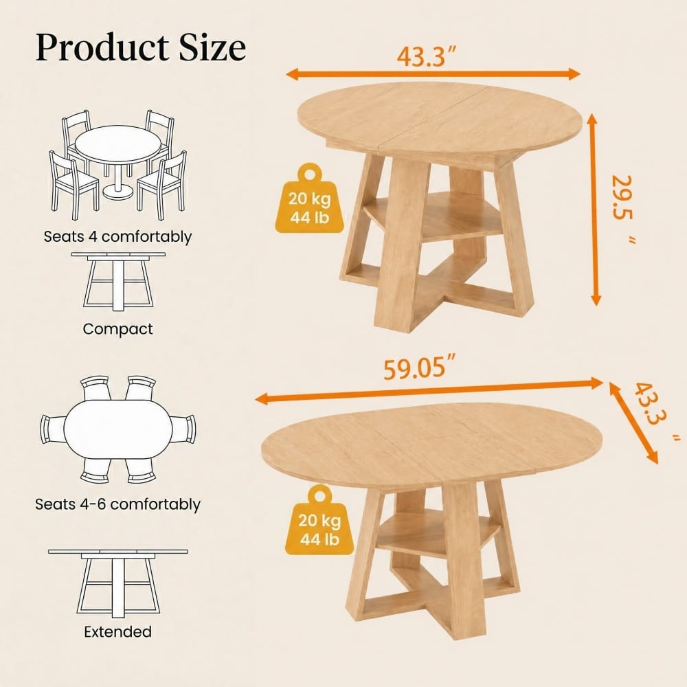 Coolbibila GLOOM-TABLE-NATURAL Dining-Tables - View #3