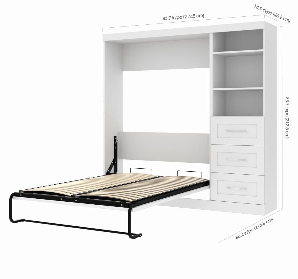 Bestar Pur White Full Composite Murphy Bed in the Beds department at ...