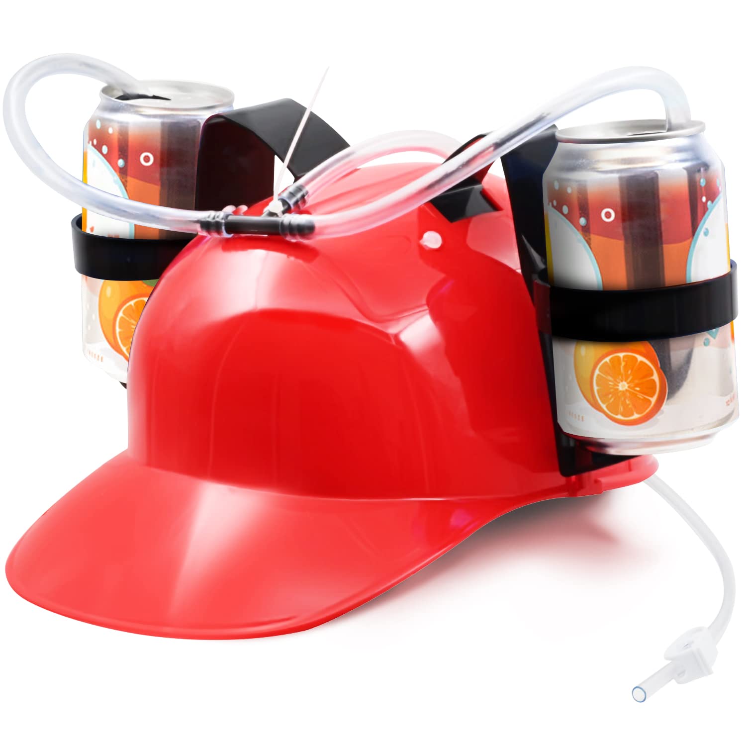 Linder Group Inc Drinking Helmet Can Holder Hat with Straw for Beer and ...