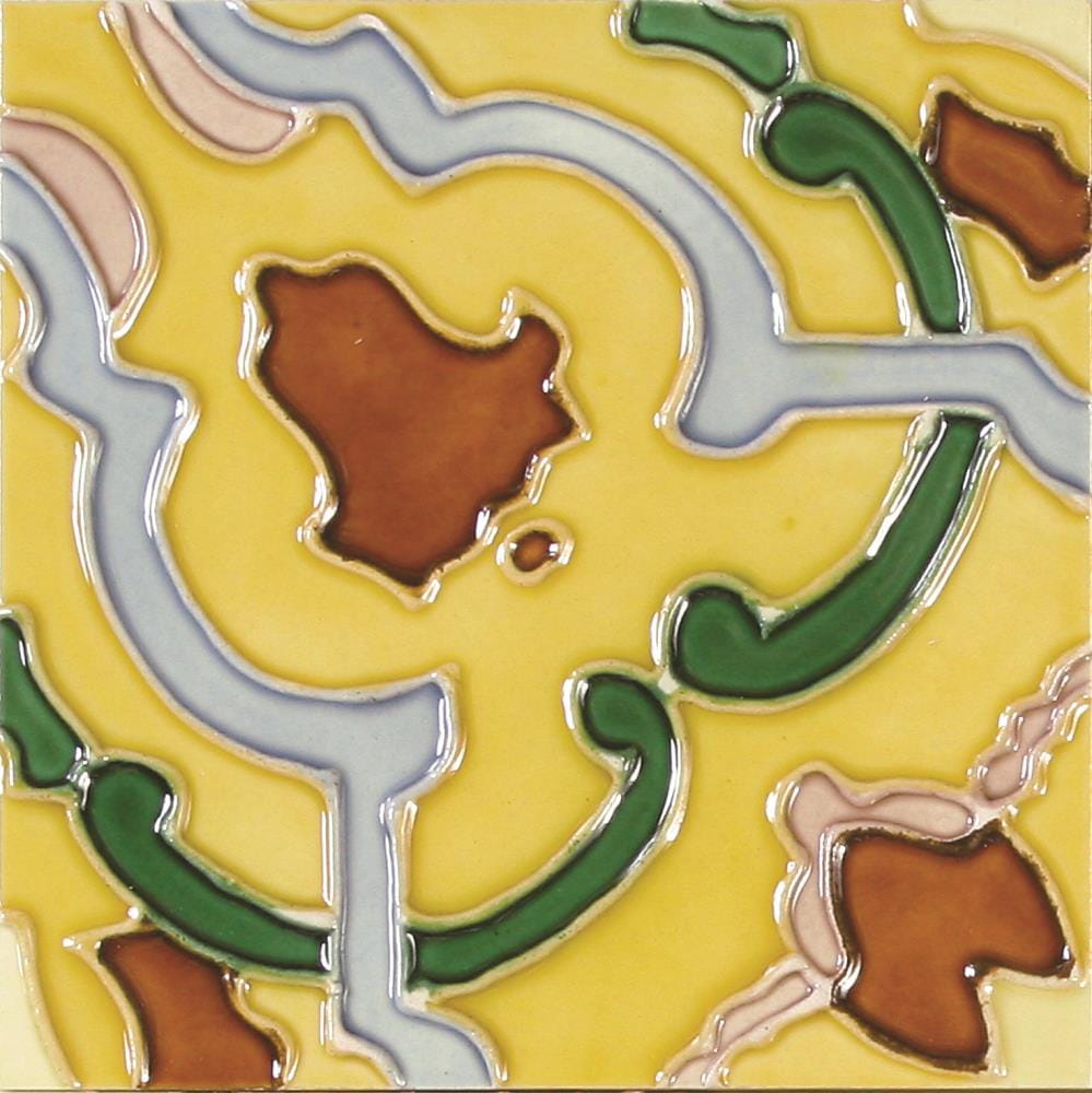 Solistone DURAZNO 6X6 Hand-Painted Ceramic 10-Pack Durazno 6-in x 6-in Glazed Ceramic Patterned Wall Tile