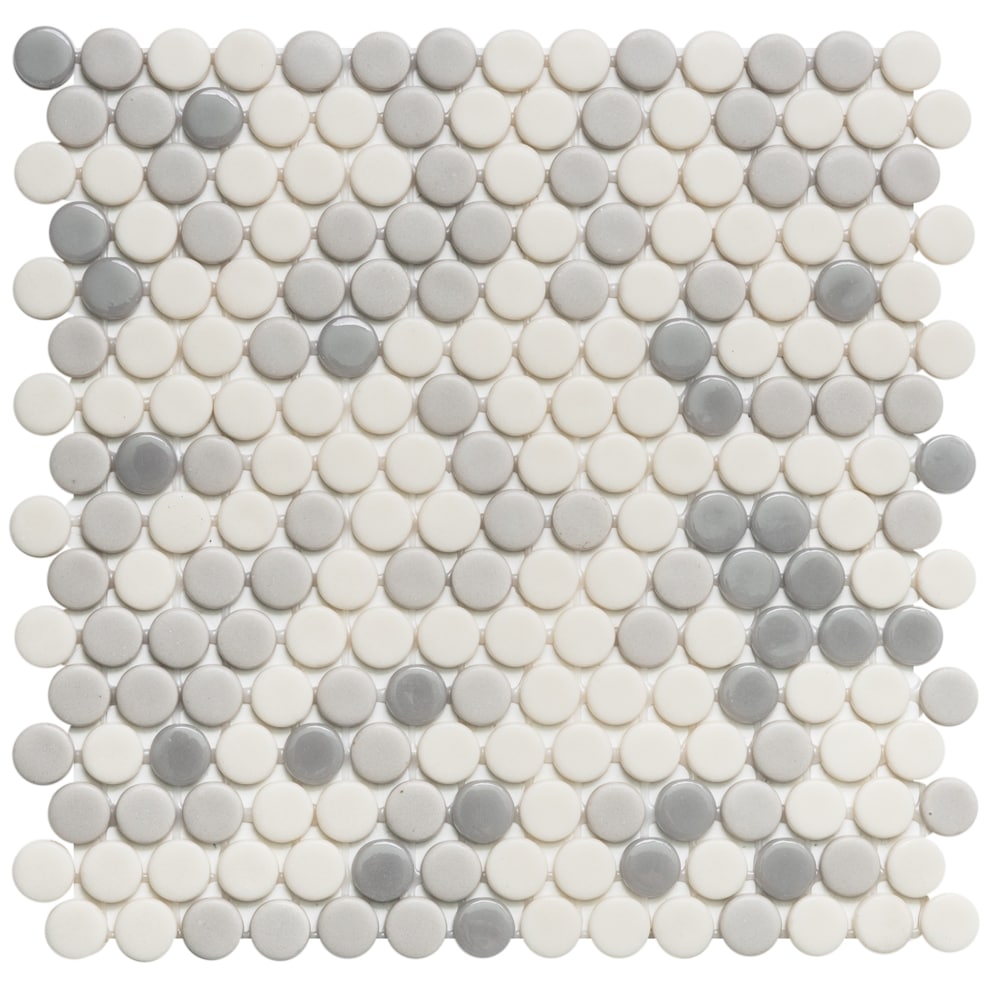 The Tile Life GPENNBLISCI2 Sample- Eterna Penny Cinza 4-in x 4-in Glossy Glass Floor and Wall Tile