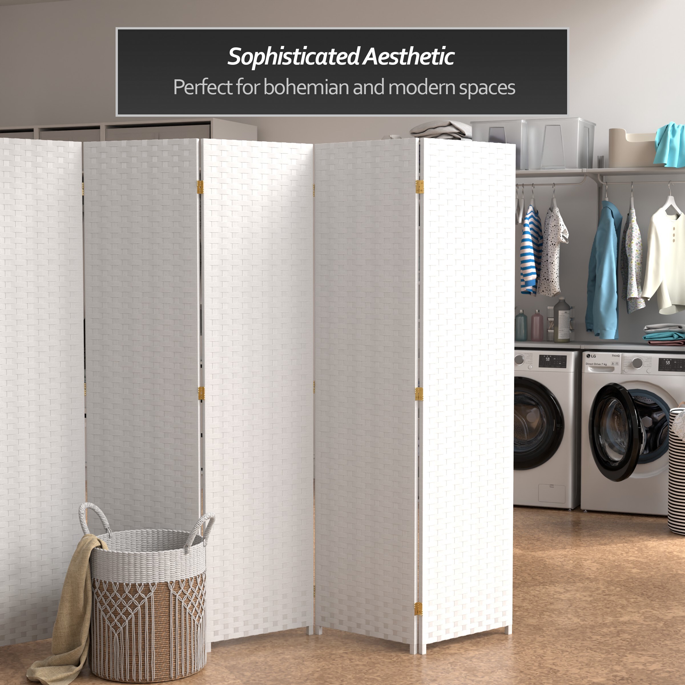 Red Lantern SSFIBER-5P-WHT Indoor-Privacy-Screens - View #4