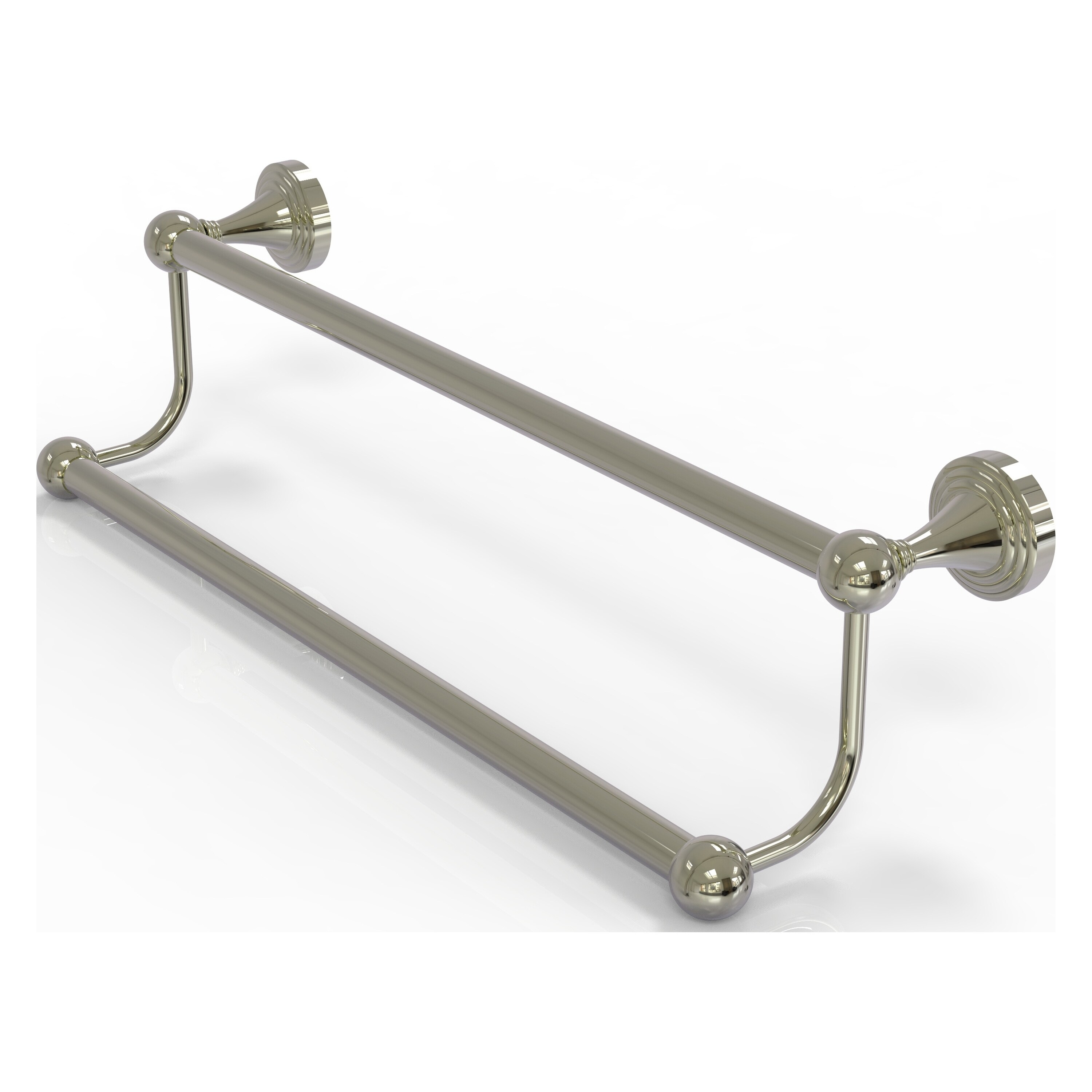Allied Brass SG-72-30-PNI Sag Harbor 30-in double Polished Nickel Wall mount Double Towel Bar