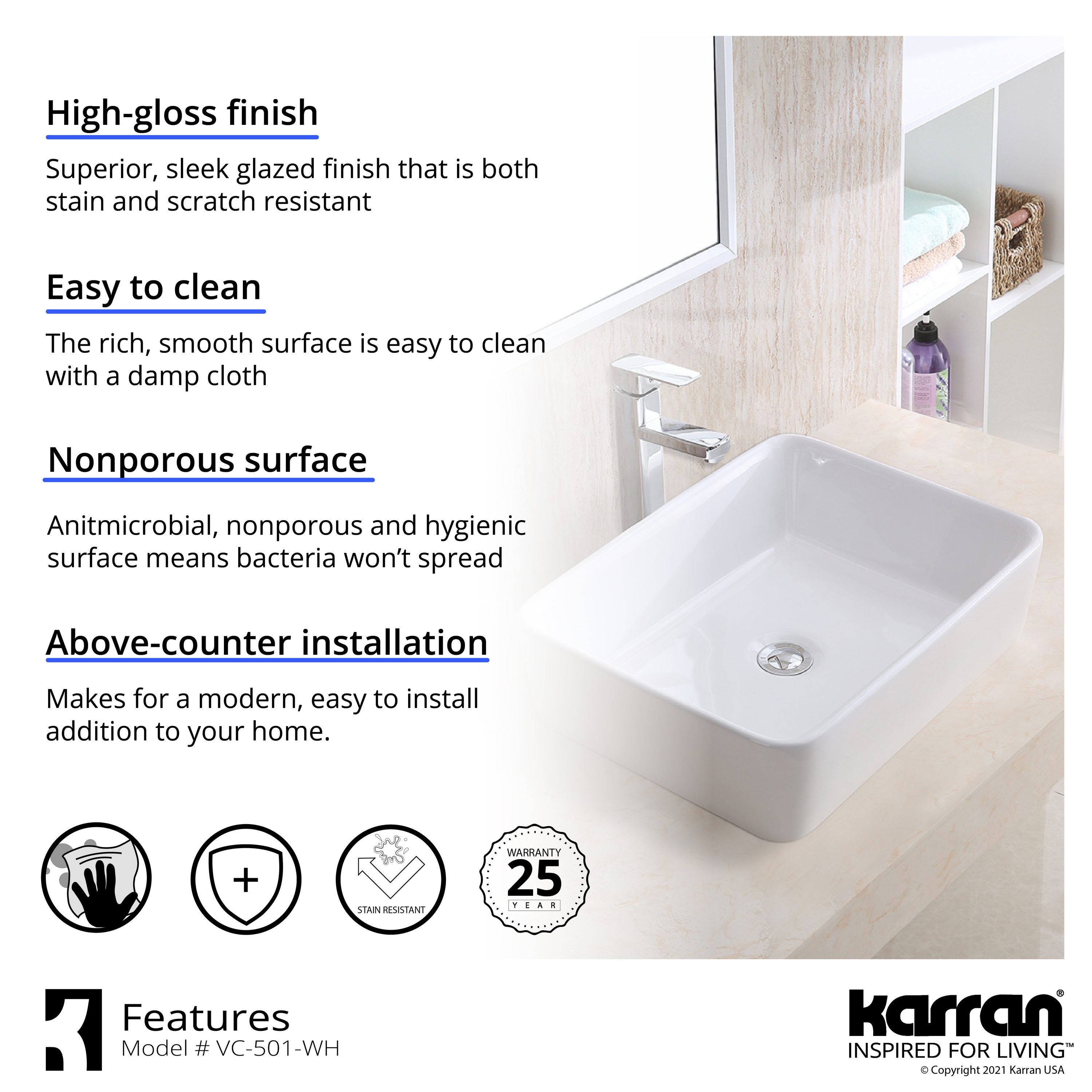 Karran VC-501-WH Bath-Sink - View #5