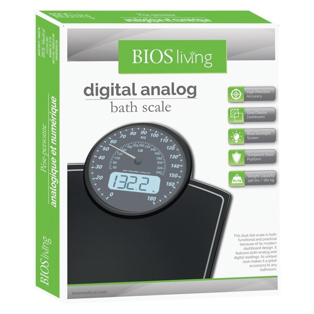 Bios Medical 396-lb Digital Black Bathroom Scale in the Bathroom Scales  department at
