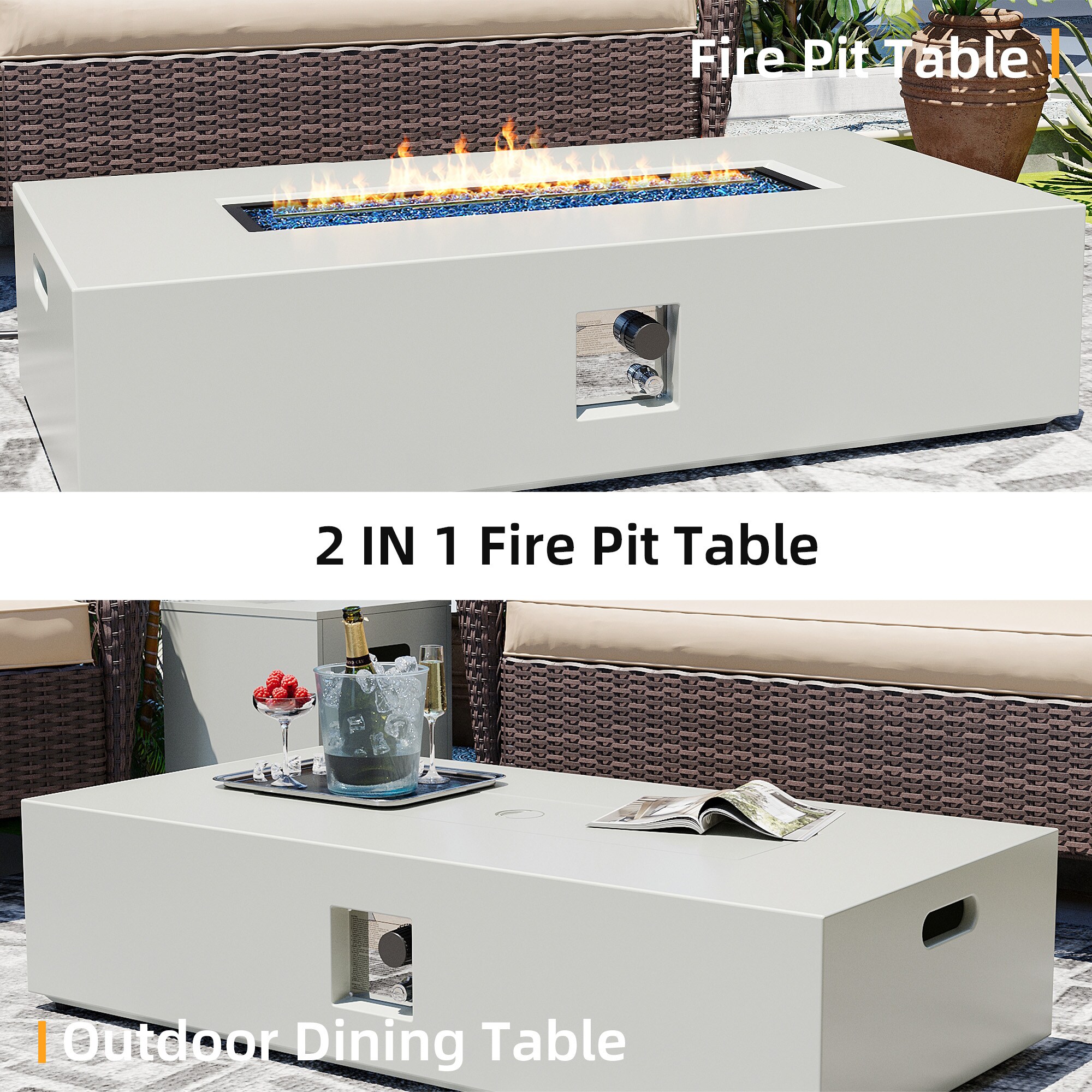 UPHA PL-56TPCFX-WH-K Outdoor-Gas-Firepits - View #4