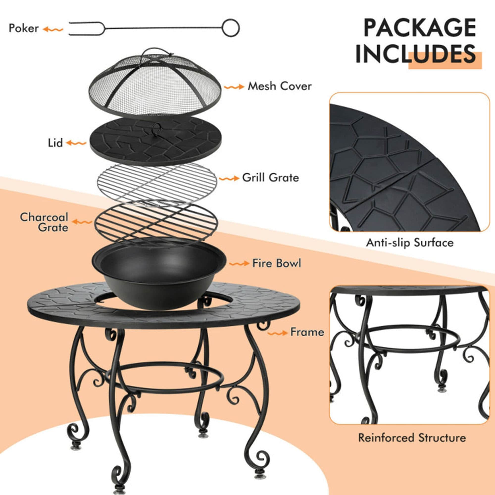 Clihome CL-OP70941 Outdoor-Woodburning-Firepits - View #4