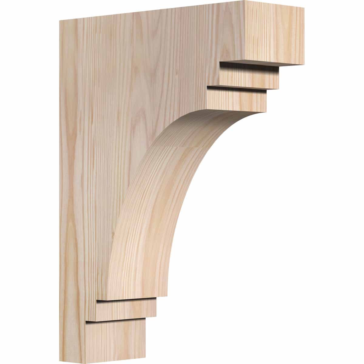 Ekena Millwork COR04X10X14PEC00SDF 3.5-in x 10-in x 14-in Pescadero Unfinished Douglas fir Wood Paintable/Stainable Corbel