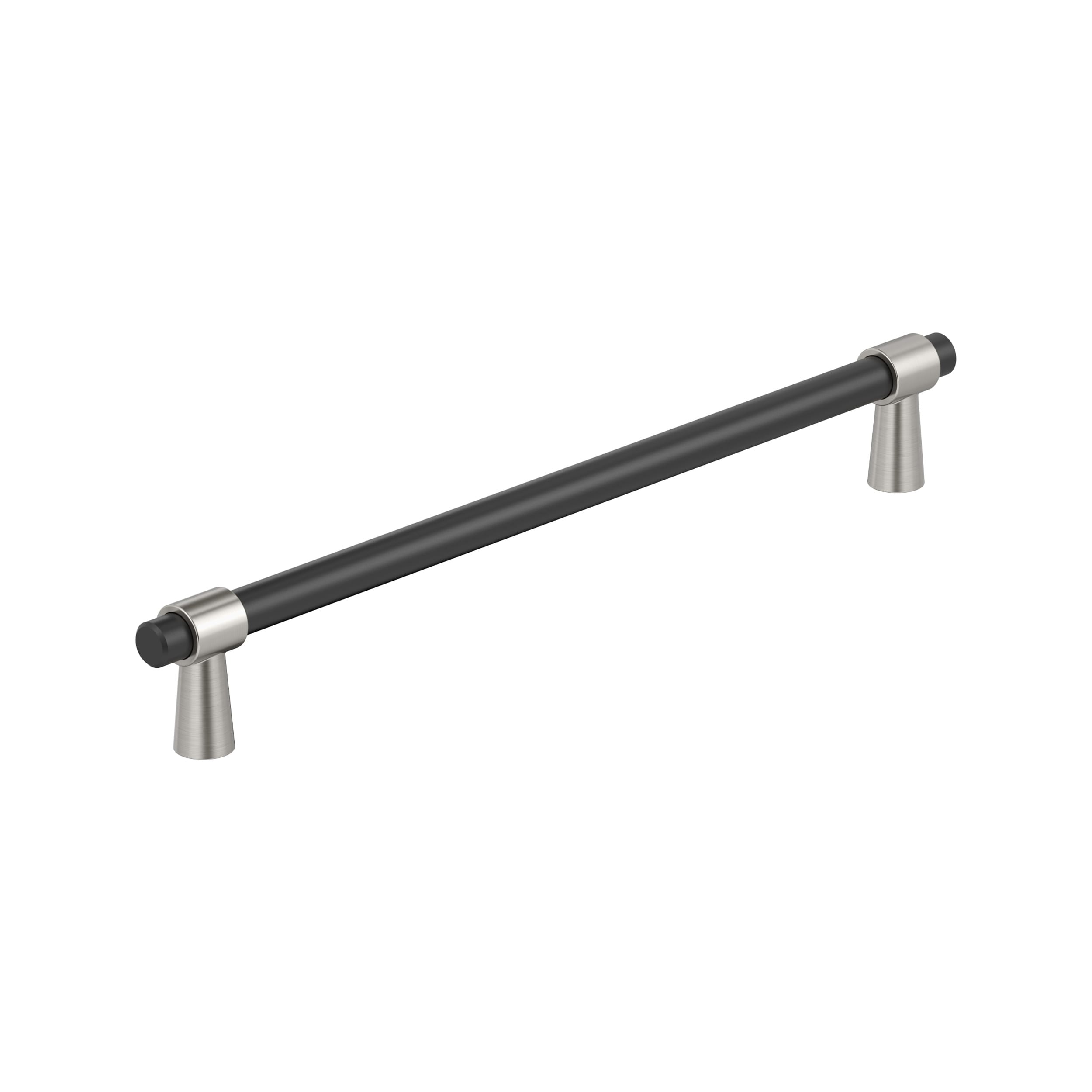 Mergence 10-1/16" Matte Black and Satin Nickel Cabinet Pull
