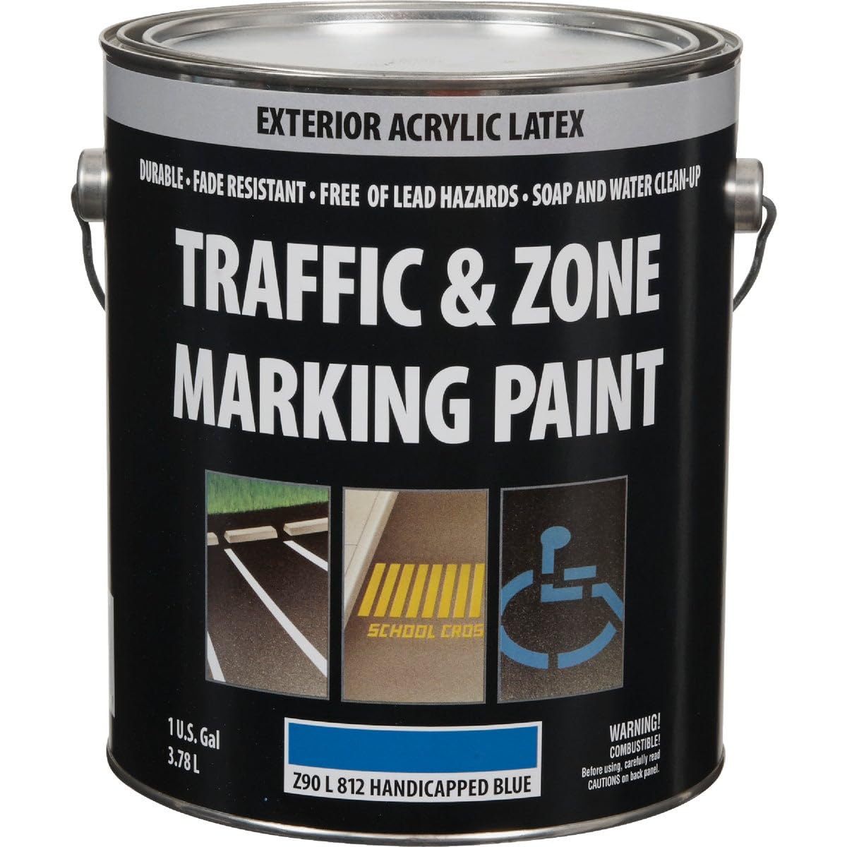 Eurodib - Traffic Zone Handicap Blue Latex Gallon Traffic Paint - 1 Each