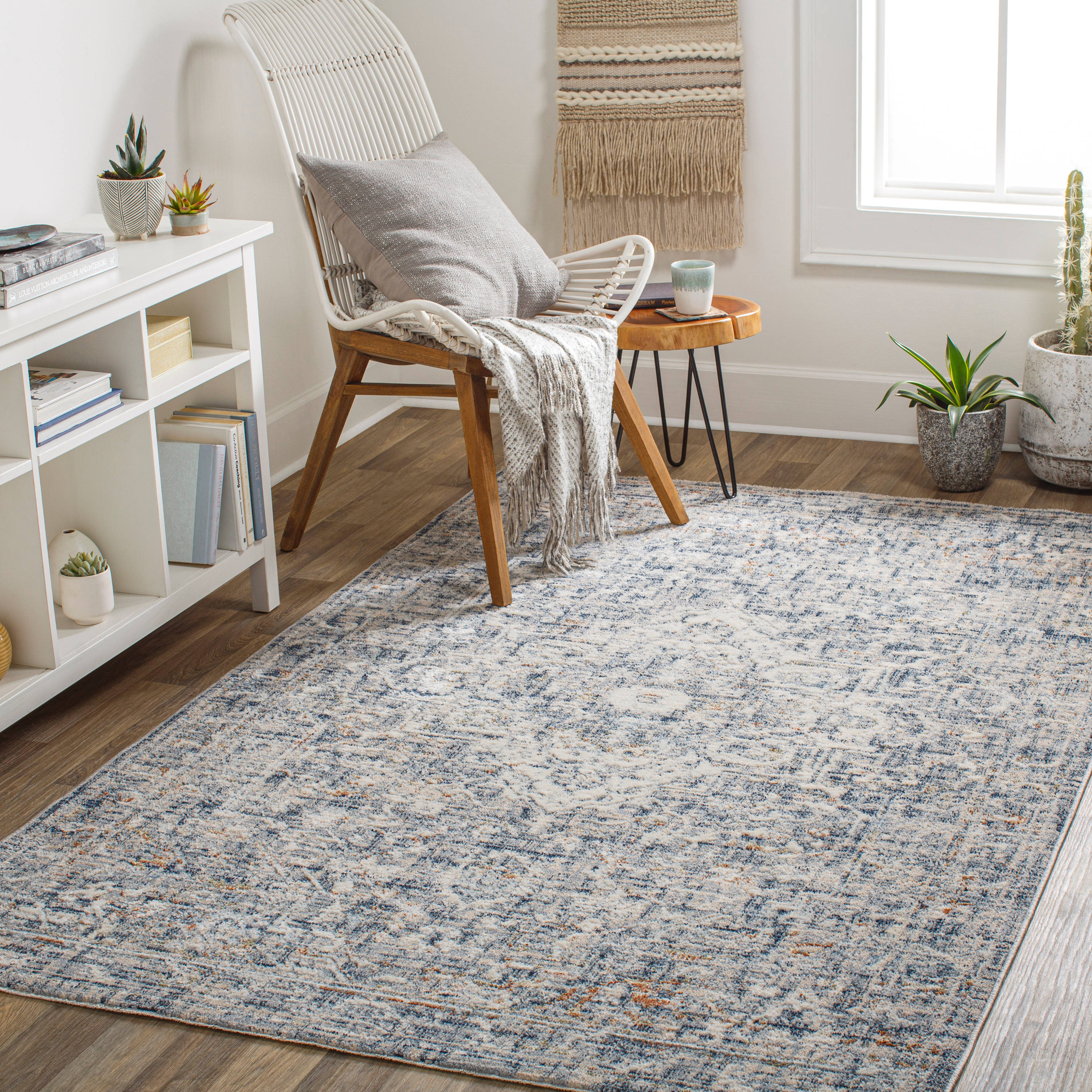 Surya AMO2326-71010 Amore 8 x 10 (ft) Polyester Blue Rectangular Indoor Medallion Oriental Area rug