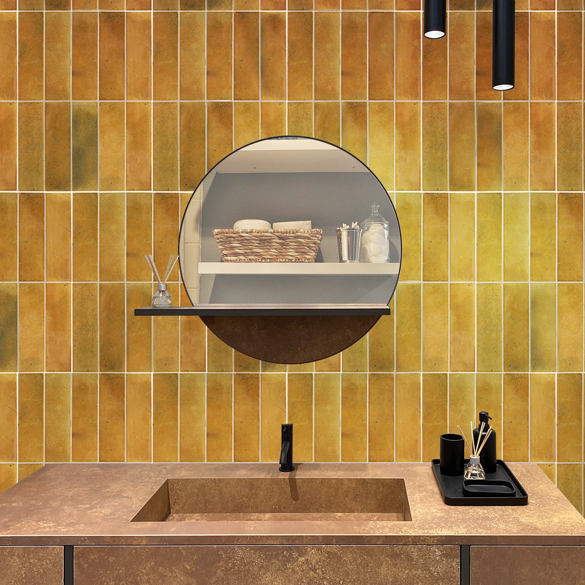 Honey Orange Glossy Ceramic Subway Wall and Floor Tile