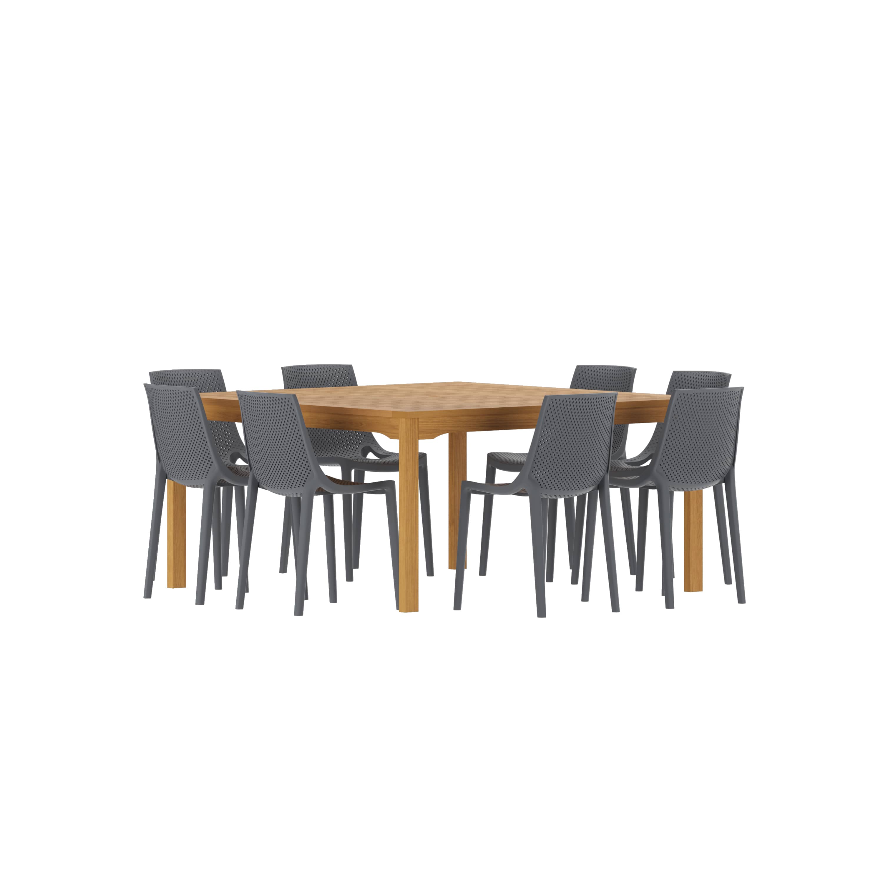 Amazonia BT426-T-8VALENGR Urban Elements Kyushu Patio Dining Set for 8 – Perfect for Family and Friends - Modern and Stylish Dining Table with Chairs