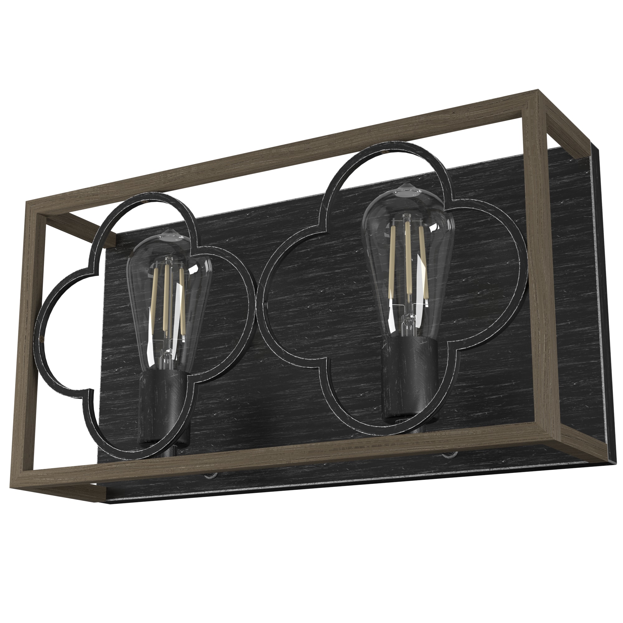 Hunter 19394 Gablecrest 4.75-in 2 -Light Matte Brown Transitional Vanity light