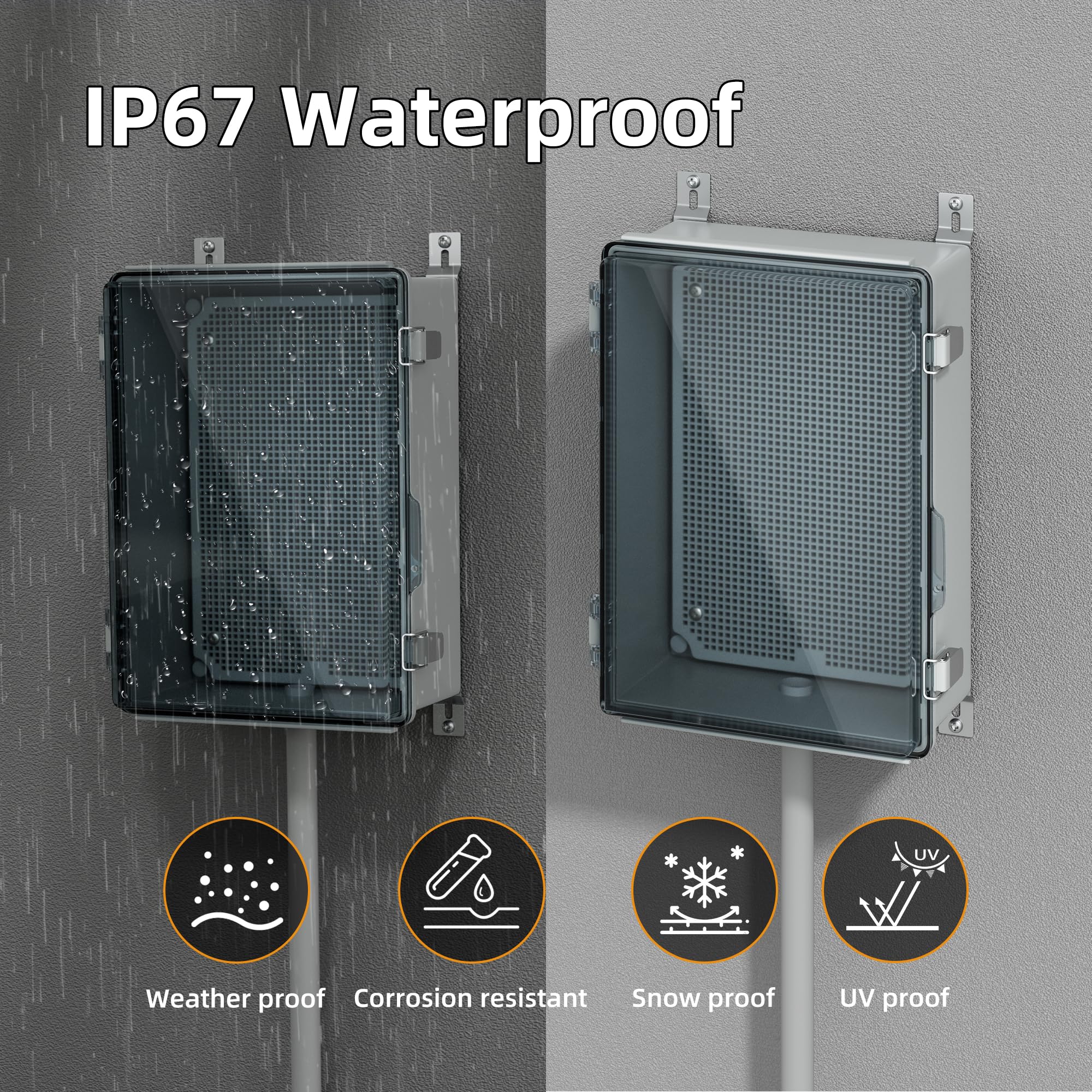 Afoxsos Lockable Outdoor Weatherproof Electrical Box 11.4 x 7.5 x 5.5 ...