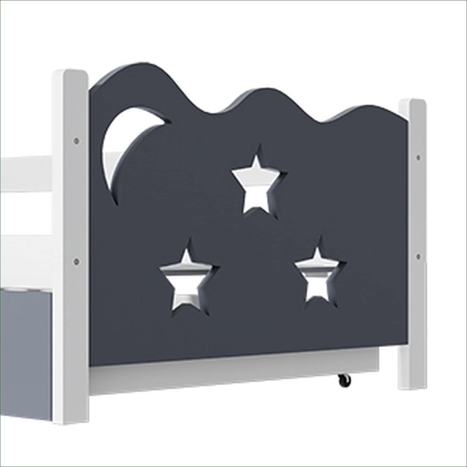 Watnature Wooden Kids Bed Frame with Star and Moon Cutouts for Toddler ...