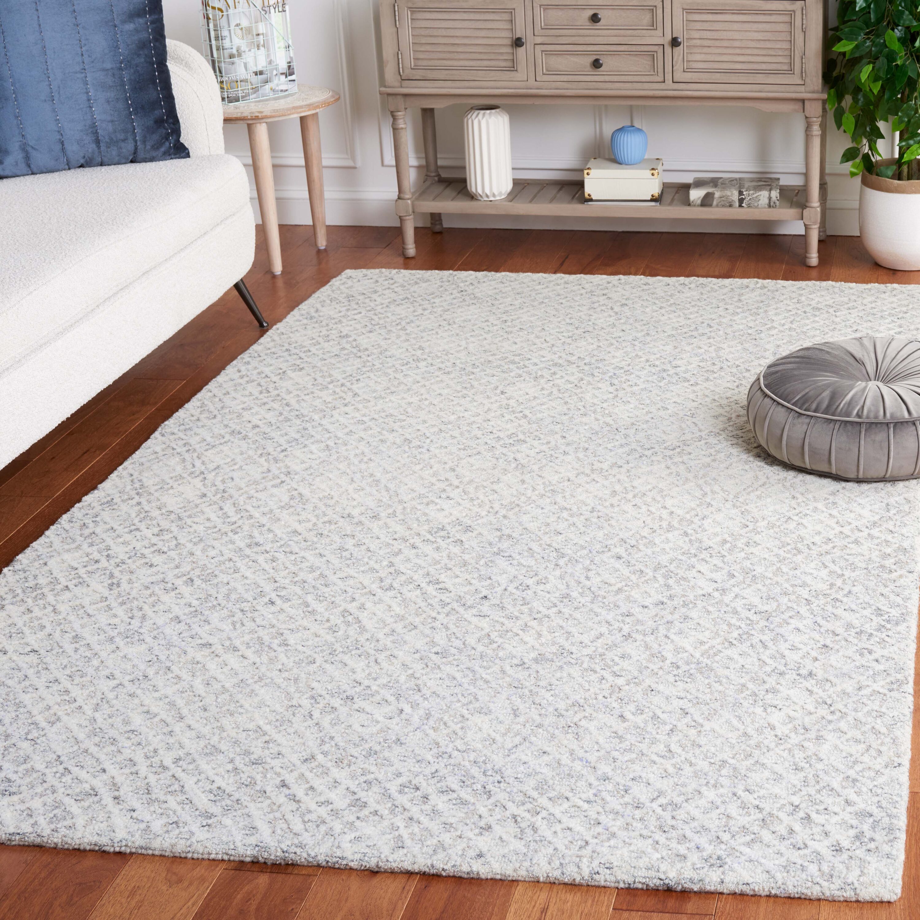  Ebony 103 Gray/Ivory Contemporary 5ft x 8ft Medium Rectangle Rug