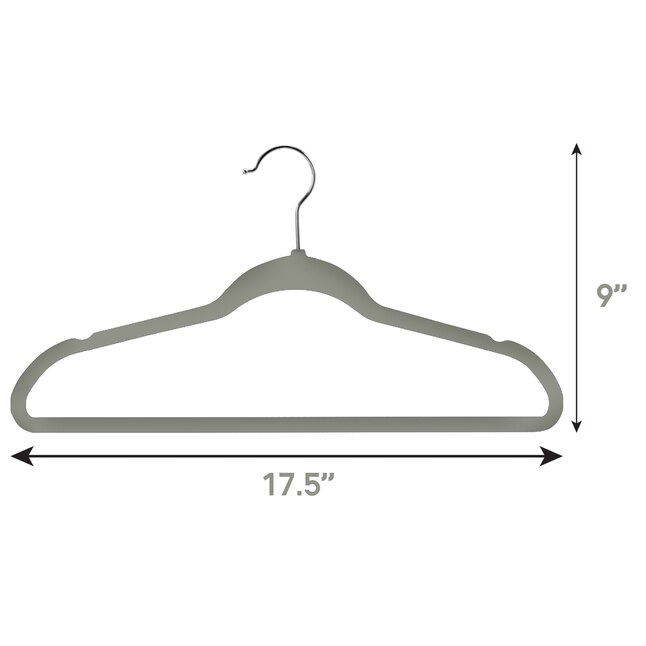 Elama Velvet Hanger 50-Pack Velvet Non-slip Grip Clothing Hanger (Gray ...