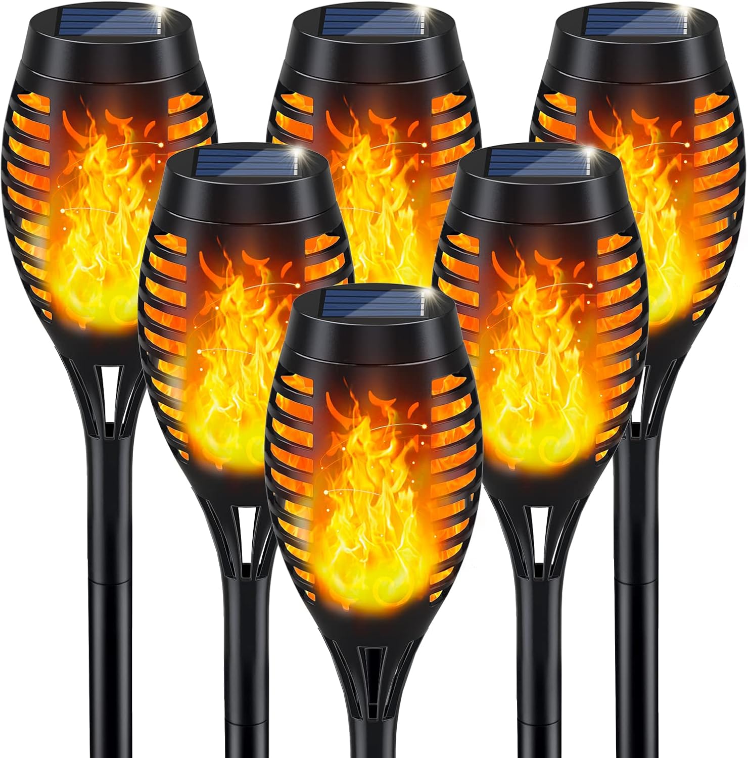 ZHANYIGY Solar Torch Light with Flickering Flame for Halloween Decorations Solar Lights Outdoor for Halloween Decor Waterproof Solar Garden Lights Flame Torches for Outside Garden Patio Pathway Yard