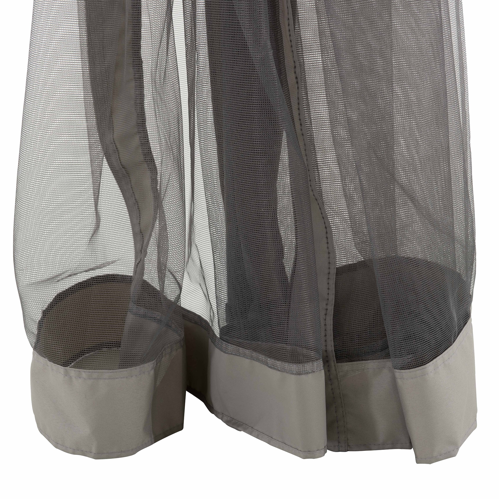 Sunjoy 10x10 Grey Steel Frame Gazebo with Mesh Netting