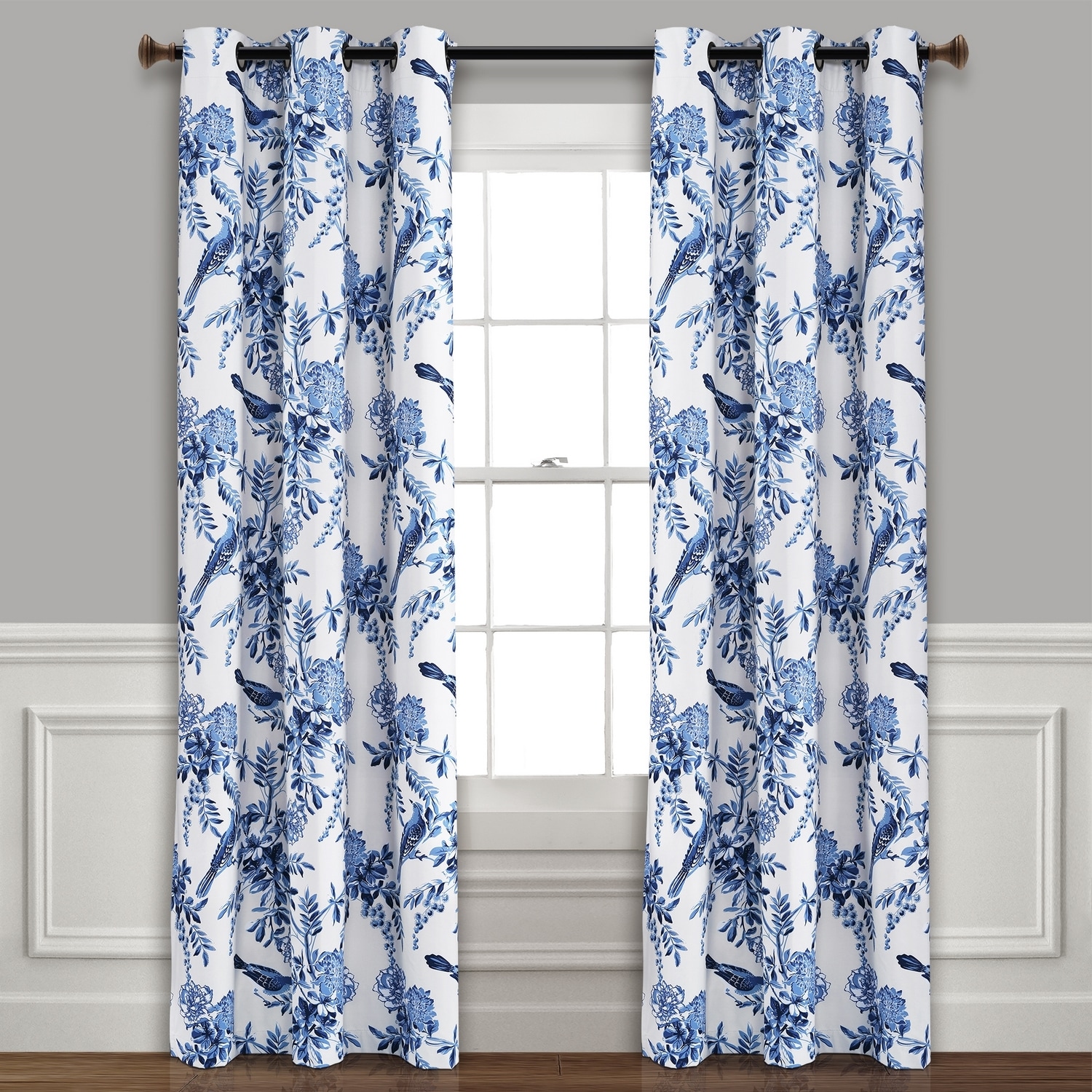Lush Decor 16T004503 95-Inches White Blackout Grommet Curtain panel pair