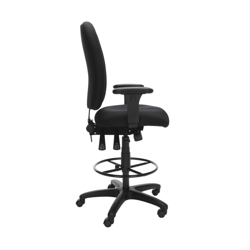 OFM Black Traditional Ergonomic Adjustable Height Swivel Upholstered ...