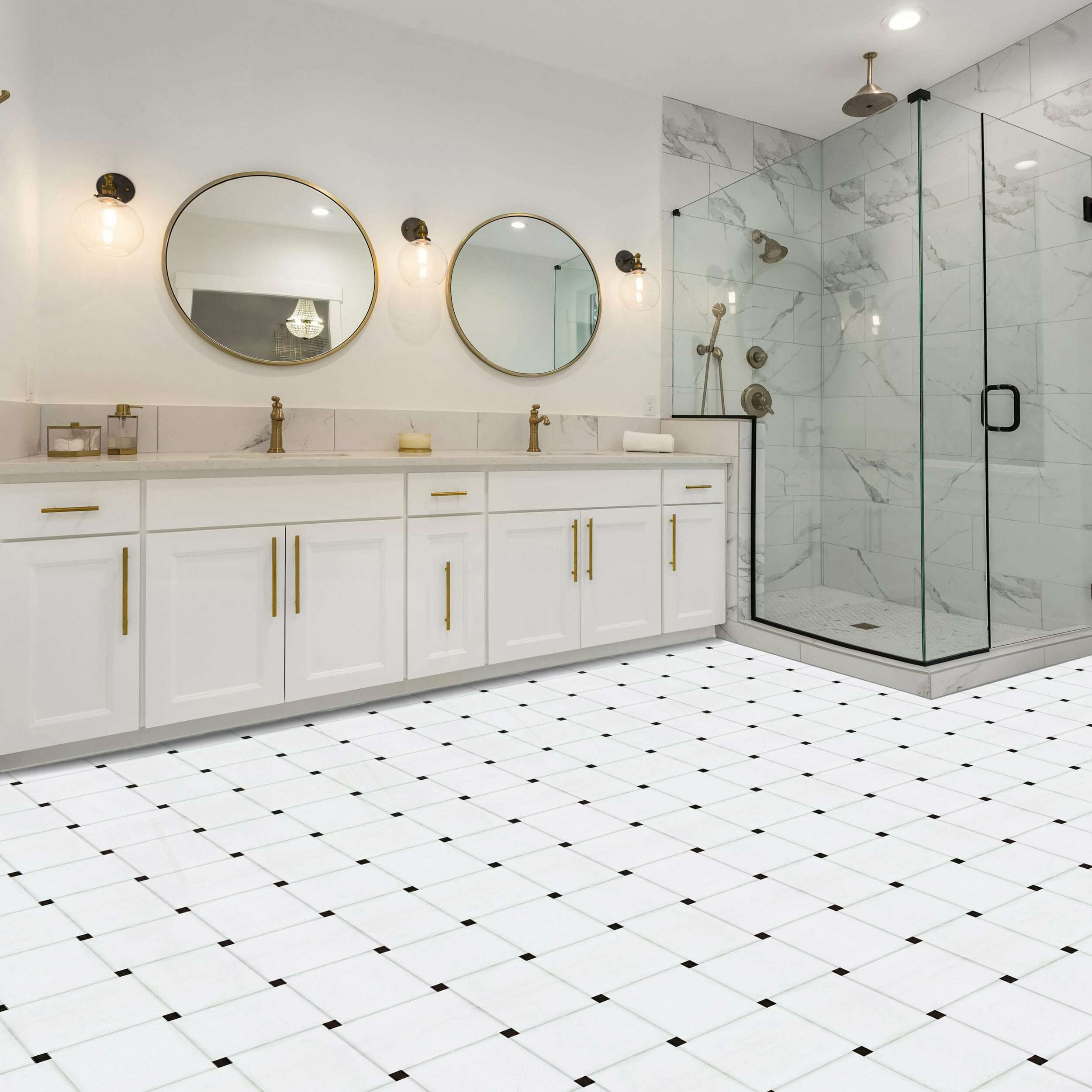 White peel and stick floor deals tiles