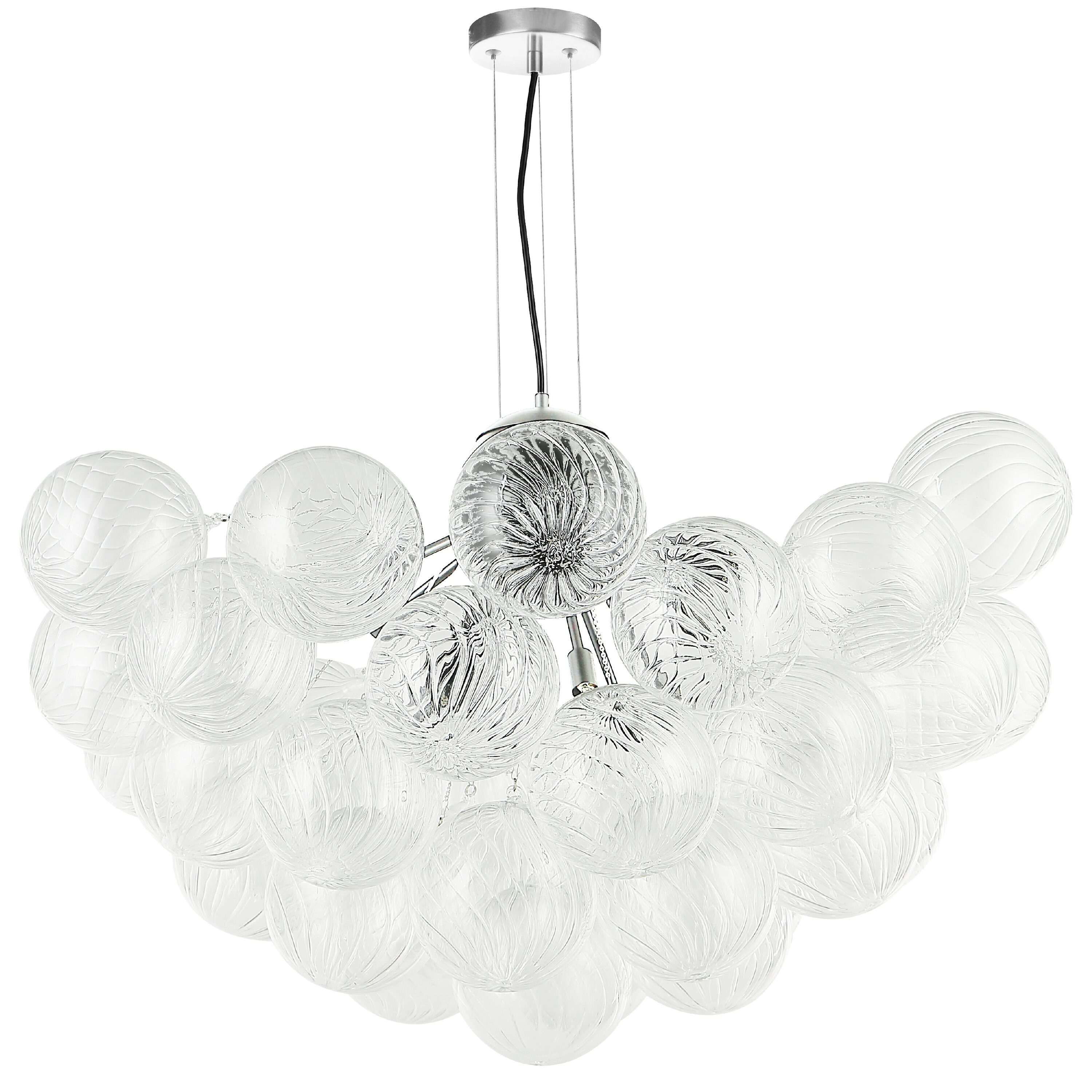 Dainolite Charlize Polished Chrome Clear glass Metal Chandelier