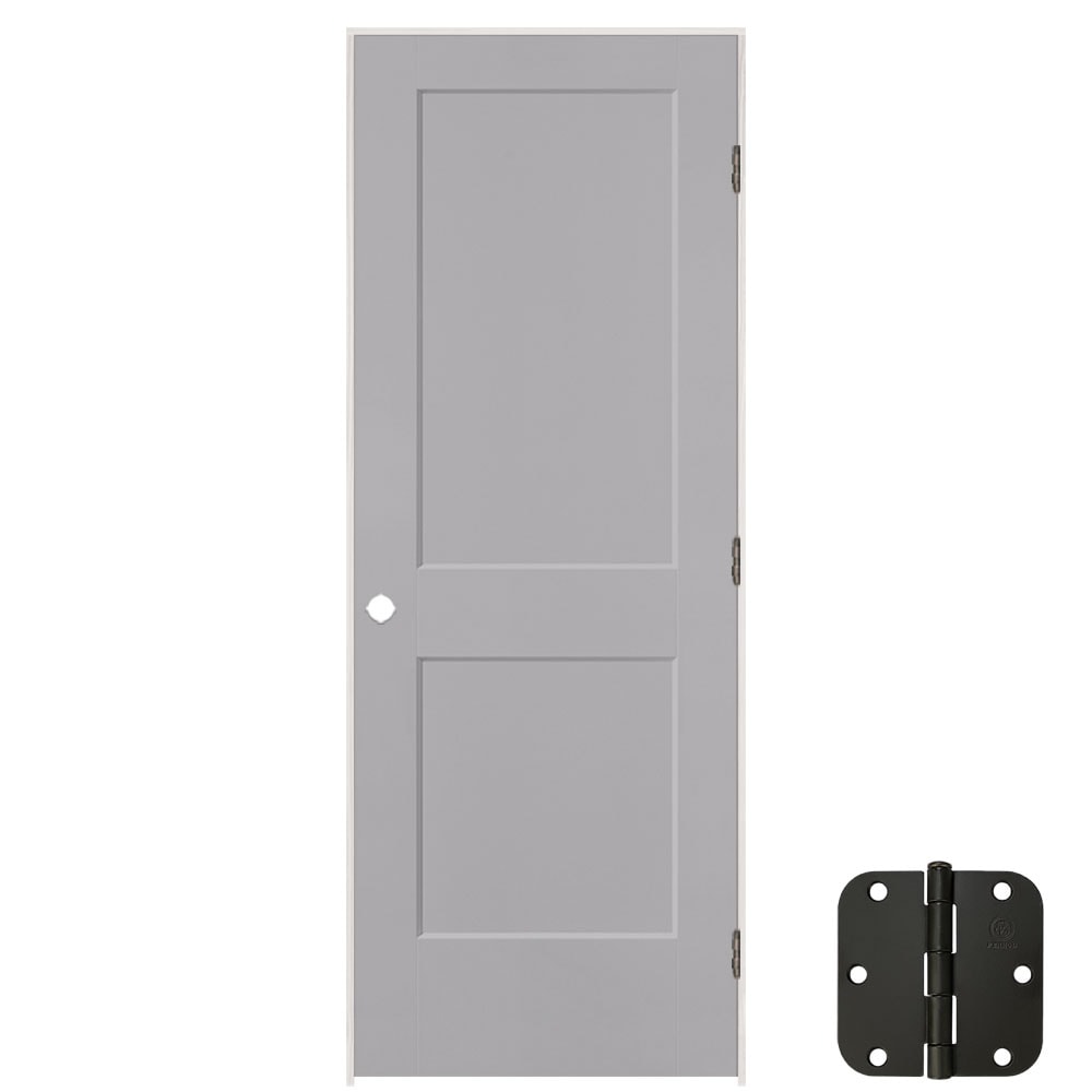 Masonite 5071633 28-in x 80-in Driftwood Solid core 2-panel square Left hand Smooth Prefinished Molded composite Flat Jamb Single Prehung Interior Door