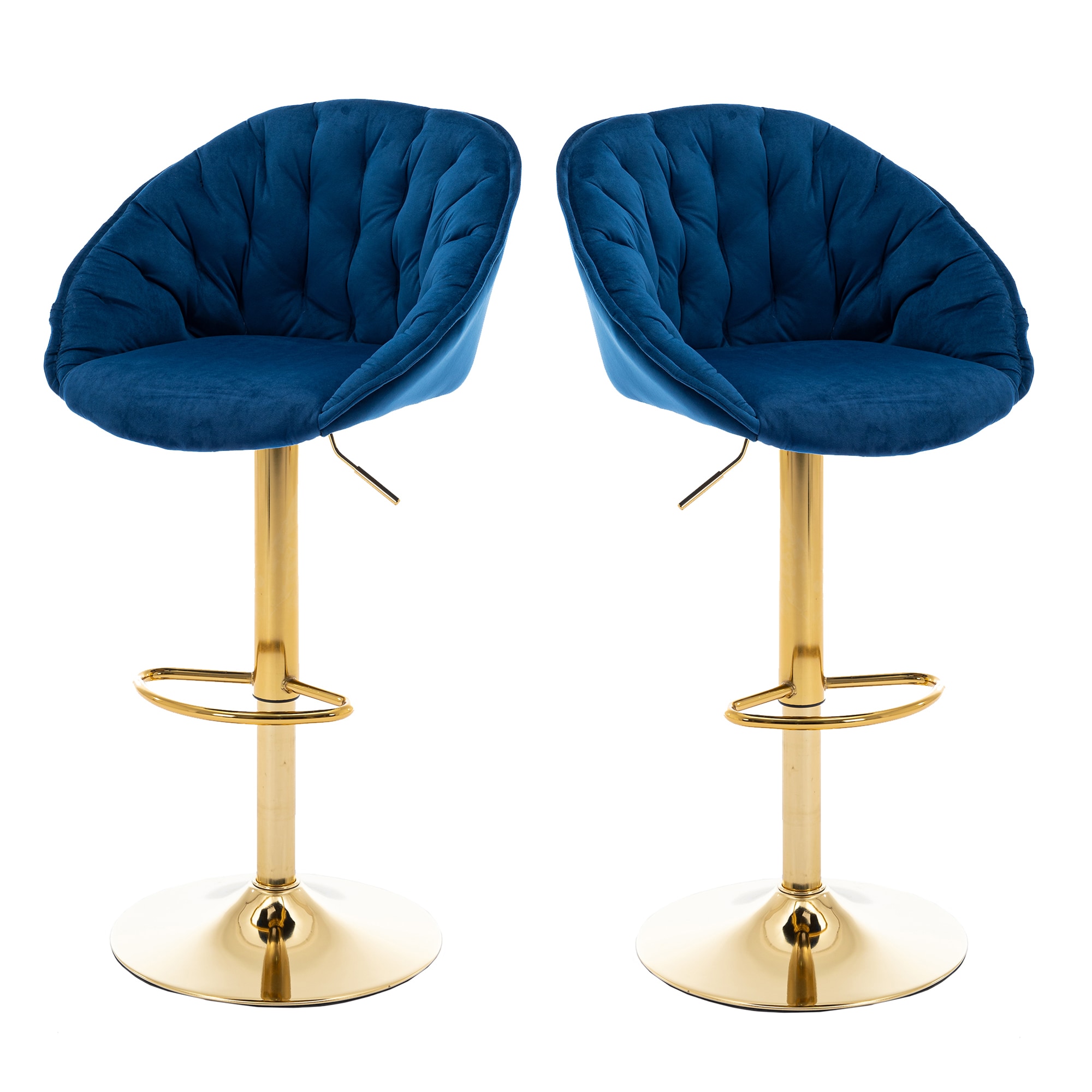 AHIOU HOME ATM-HFSN-997NY 2 -Set Metal 24.02-Inches H Adjustable Height Counter height Square seat Upholstered Swivel Metal Bar Stool with Arms and Back