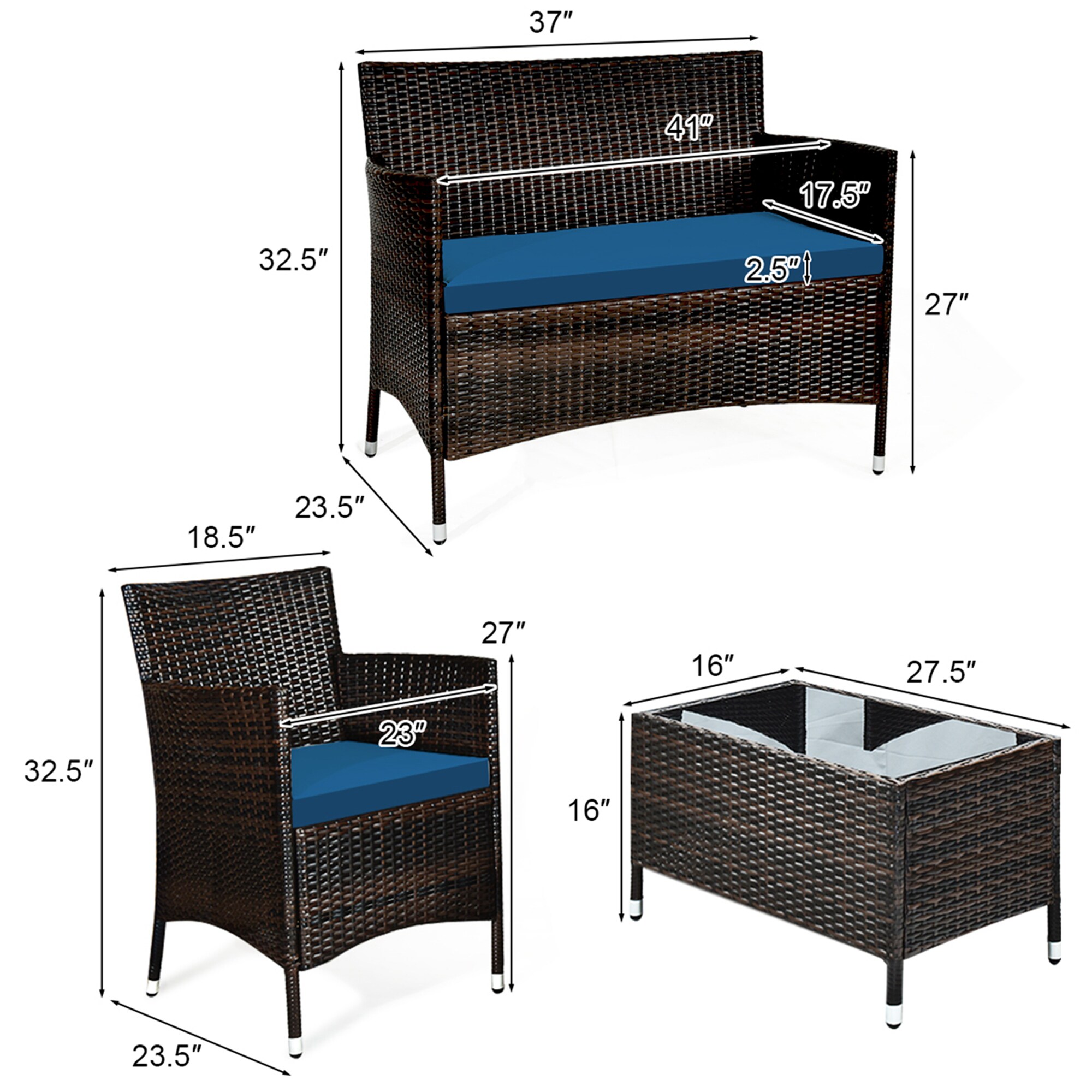 Costway LWS00028 Patio-Conversation-Sets - View #2