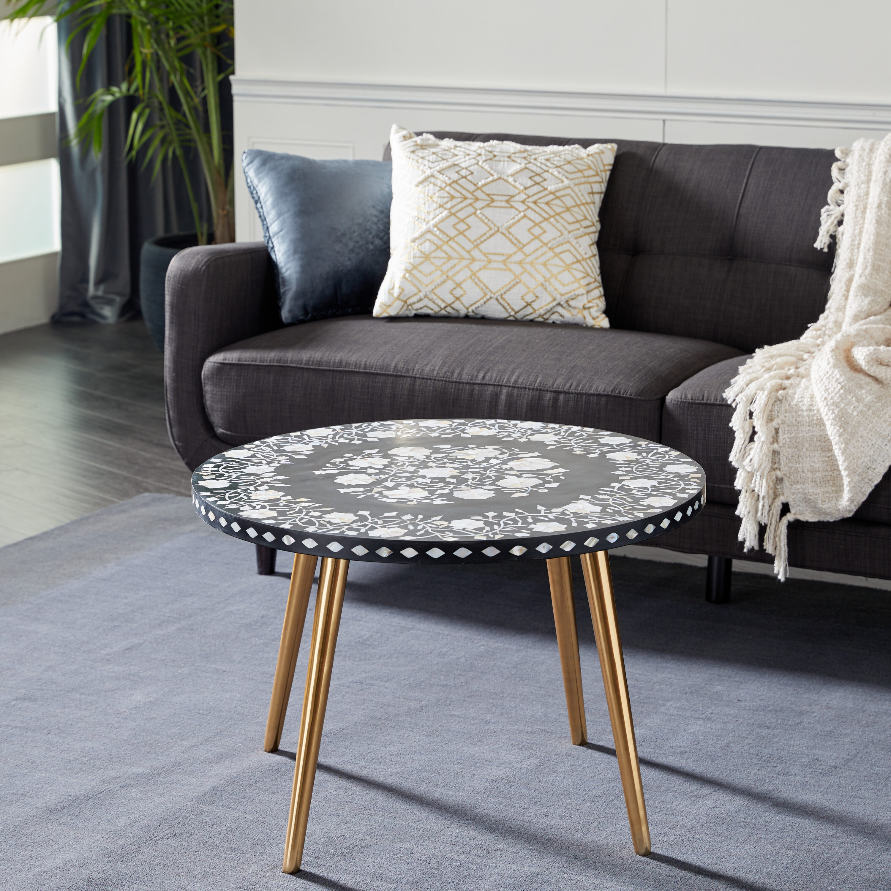 Grayson Lane 32785 Gold Pine Wood Eclectic Coffee Table