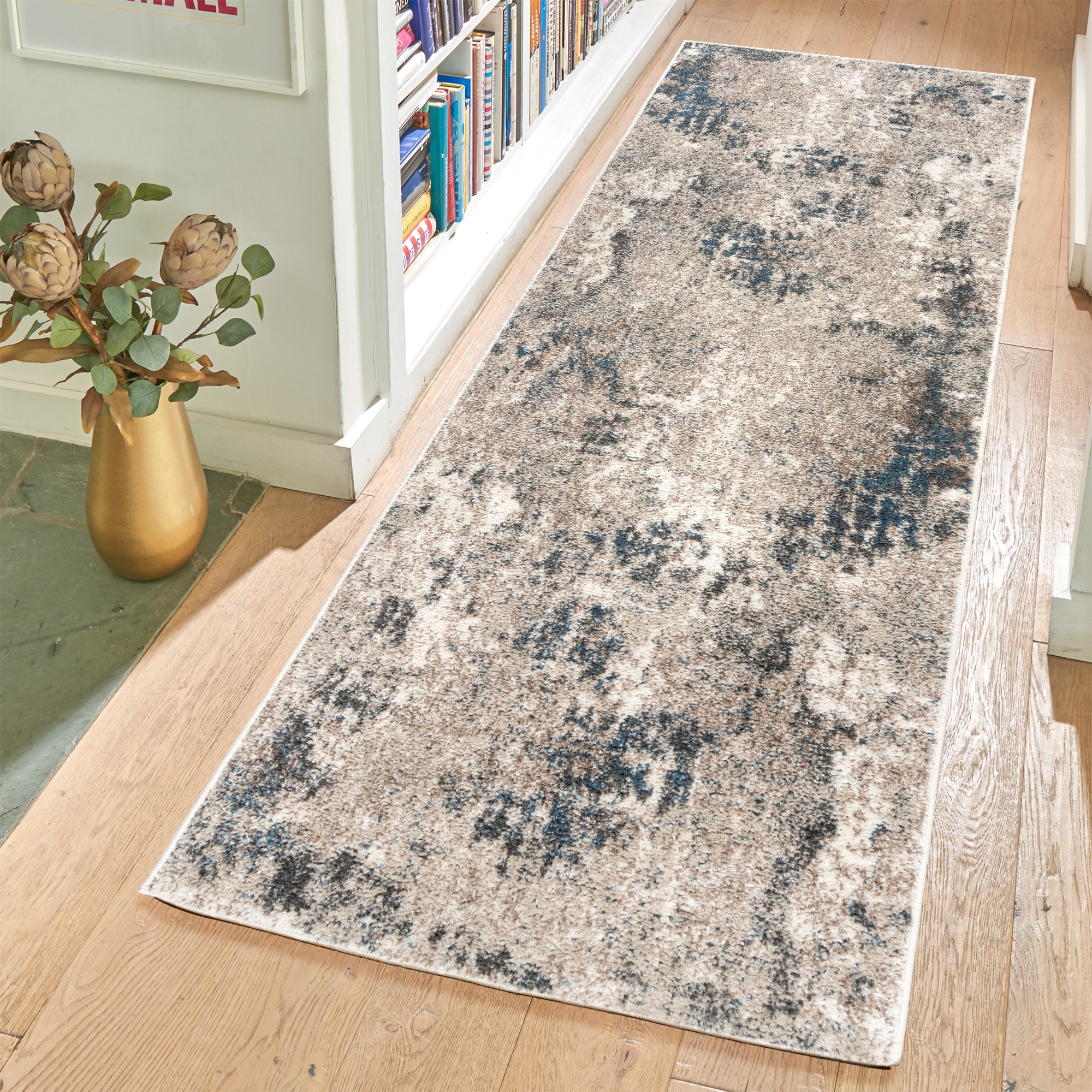 GERTMENIAN 38864 2 x 8 (ft) Loomed Beige Rectangular Indoor Abstract Pet Friendly Runner rug