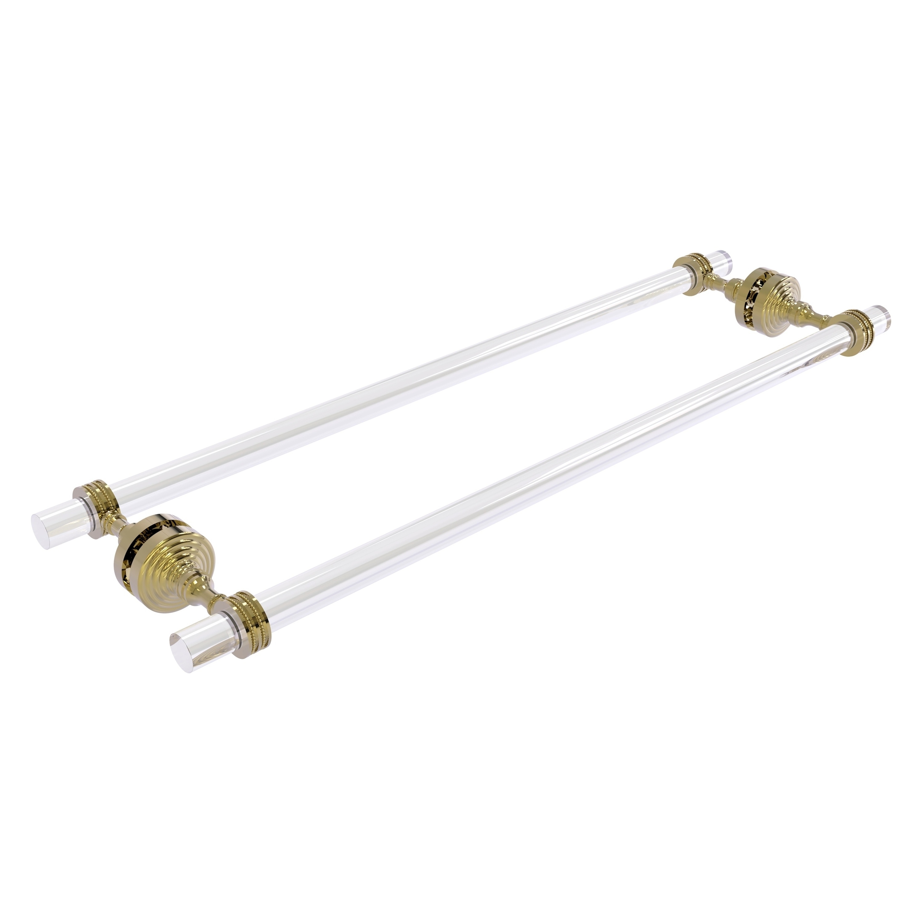 Allied Brass PG-41D-BB-24-UNL Pacific Grove 24-in double Unlacquered Brass Wall mount Double Towel Bar