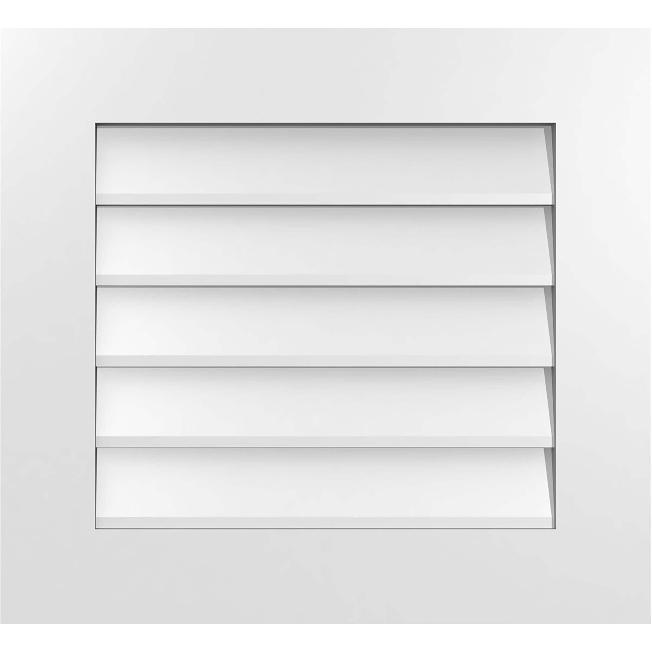 Ekena Millwork GVPVE24X2201SN 24-Inches x 22-Inches Off-white Rectangle PVC Gable Louver Vent