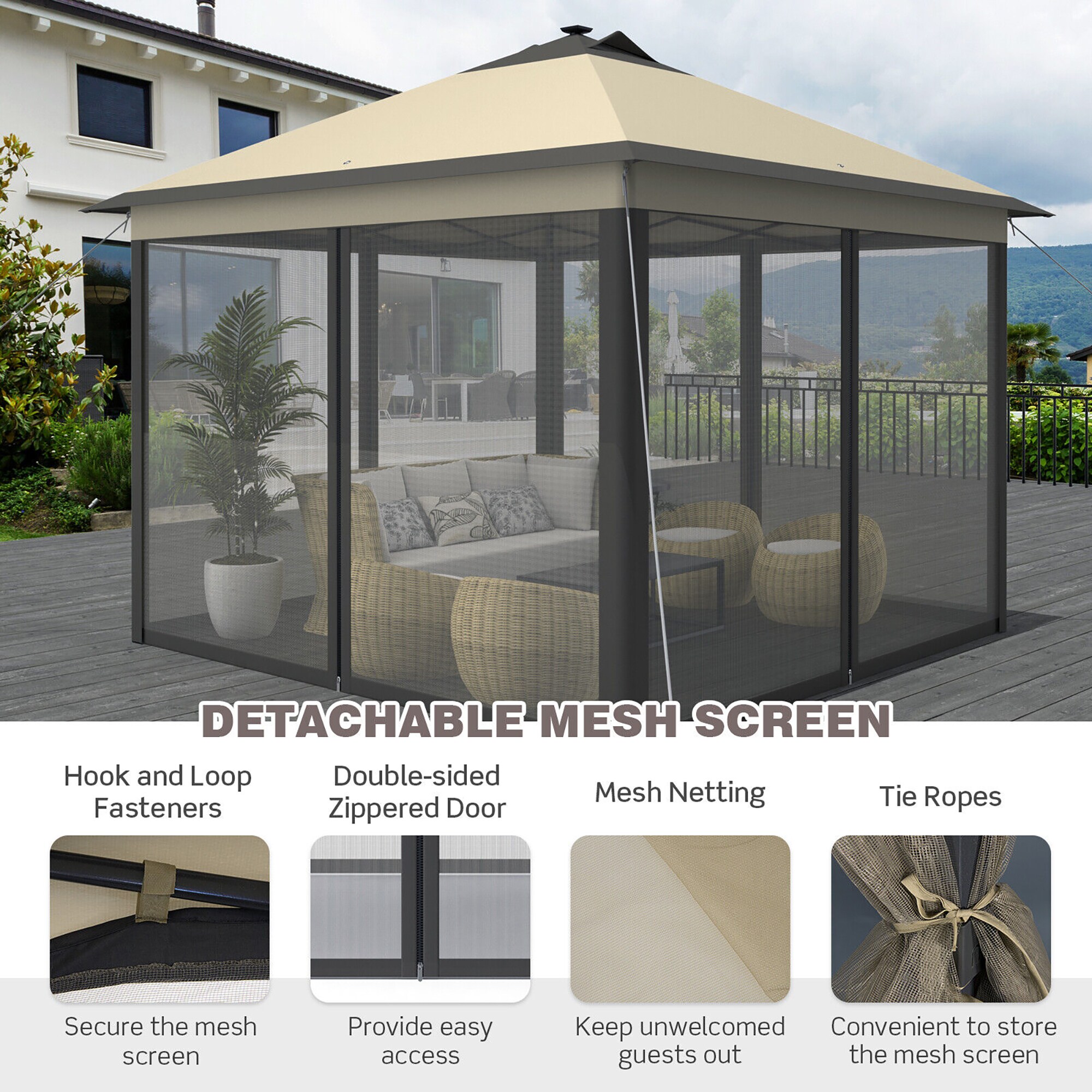 Forclover HYFW-G71CF Wood-Resin-Gazebos - View #5