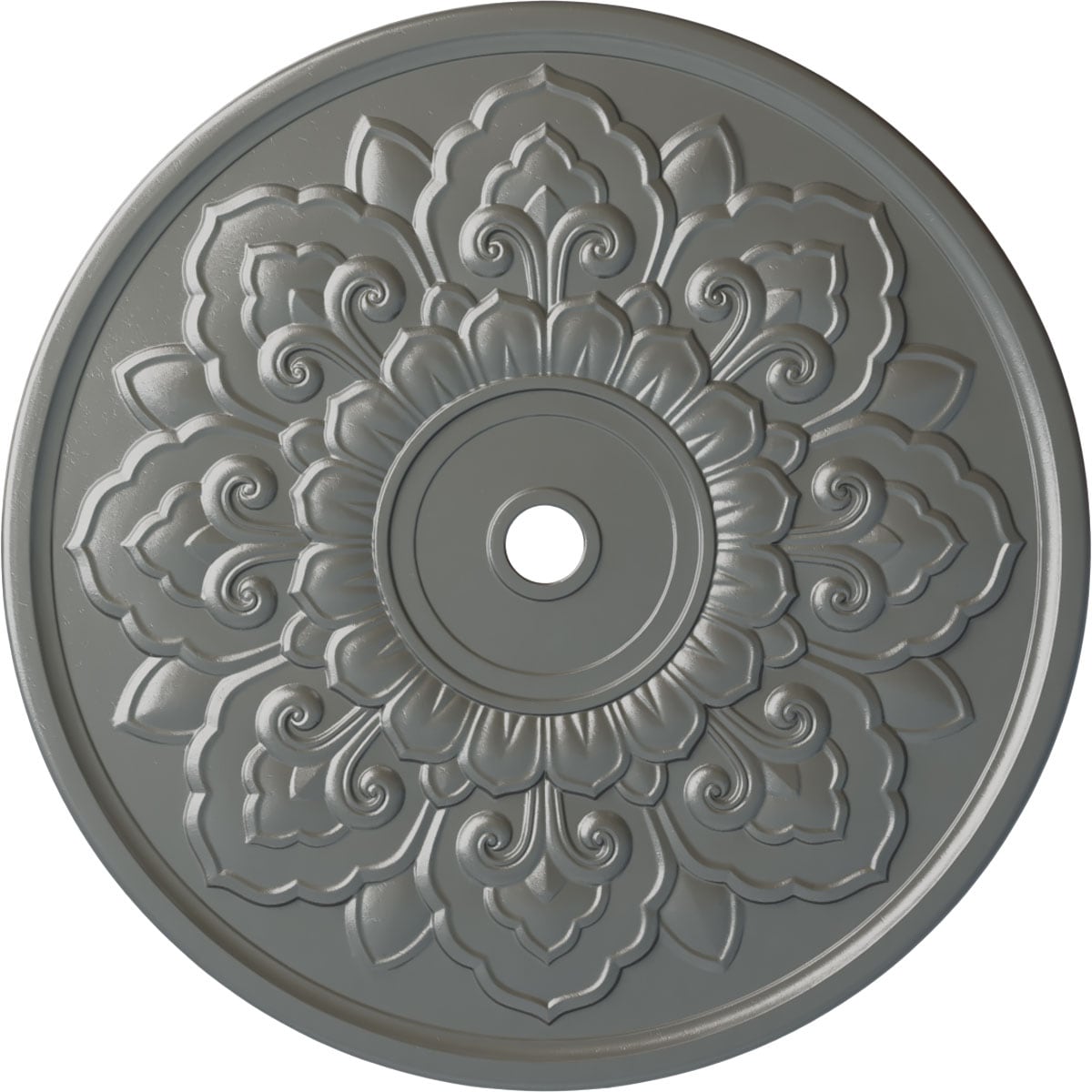 Ekena Millwork CM50LOSLS Lorry 51-in W x 51-in L Painted Silver Polyurethane Whole Ceiling Medallion