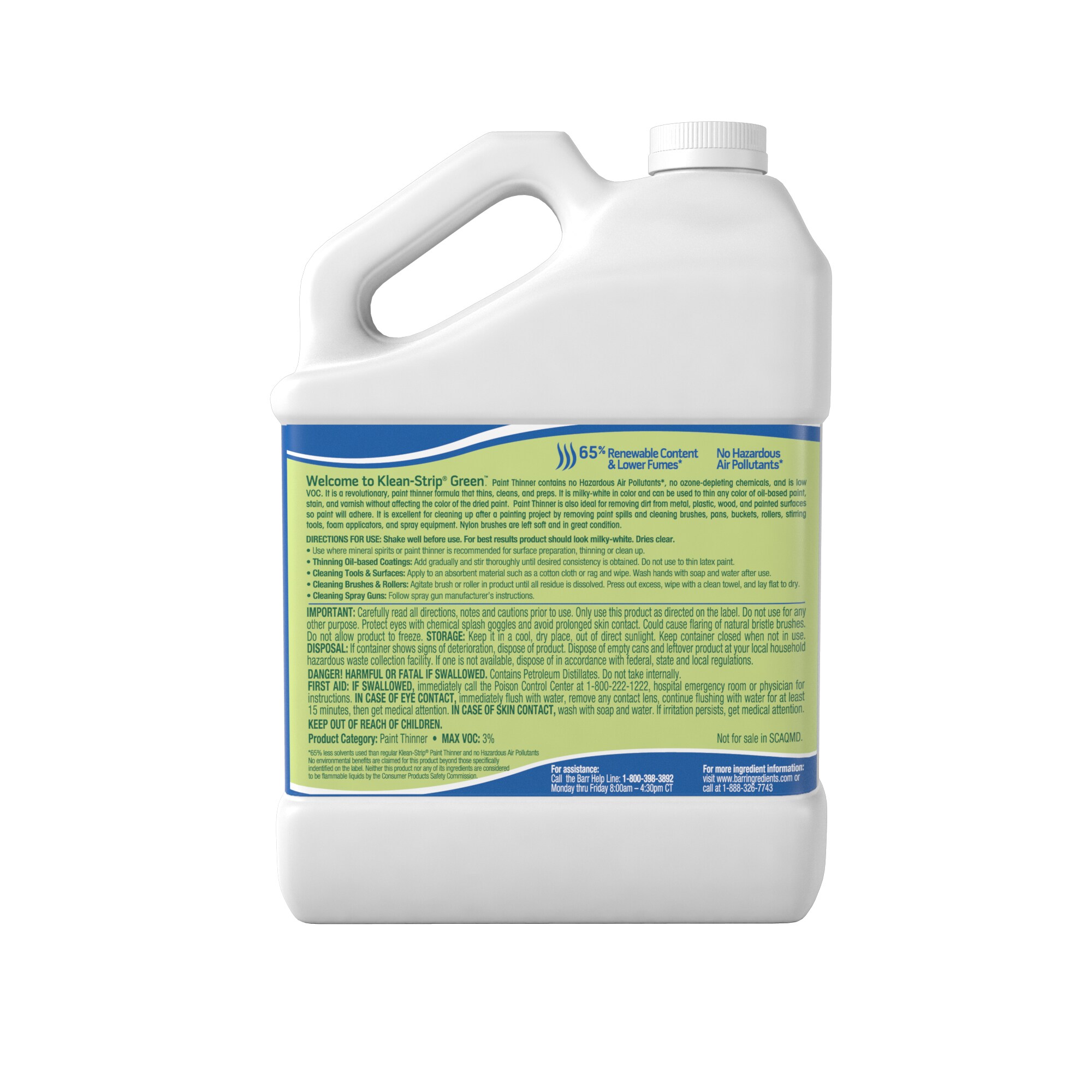 Klean-Strip 128-fl oz Slow to Dissolve Paint Thinner in the Paint ...