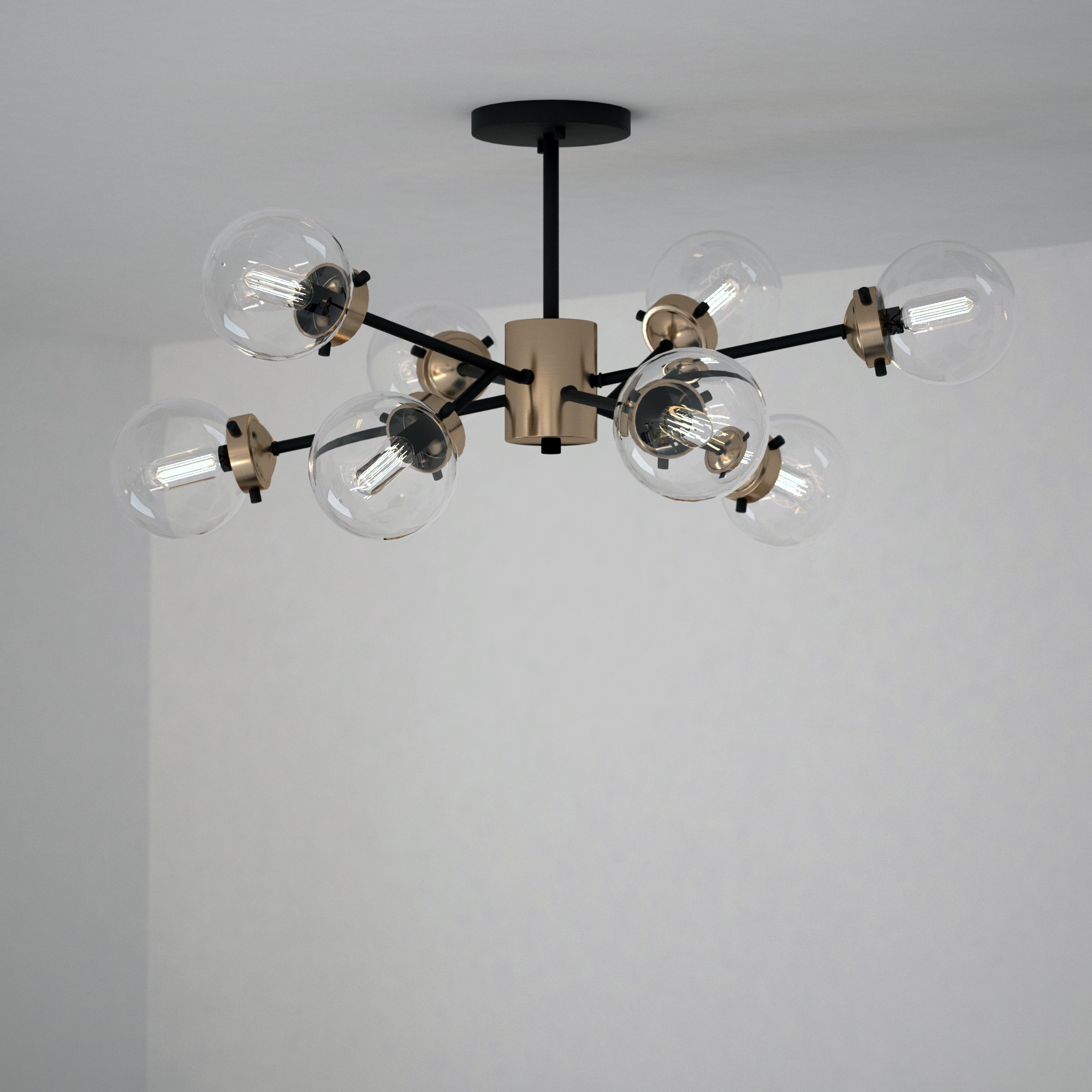 Cascadia C0238 Orbit 9 -Light 32-in Matte Bronze Semi Flush Mount Light