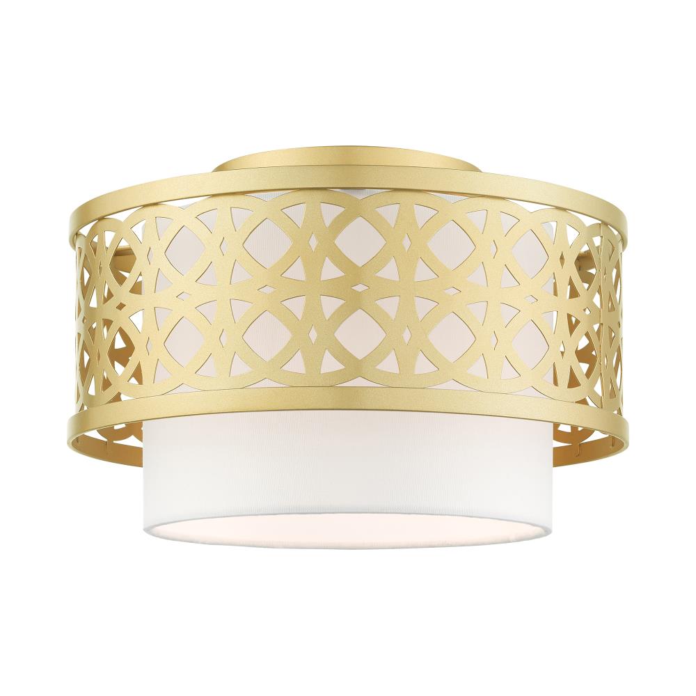Livex Lighting 49862-33 Calinda 1 -Light 12-in Matte Gold Semi Flush Mount Light