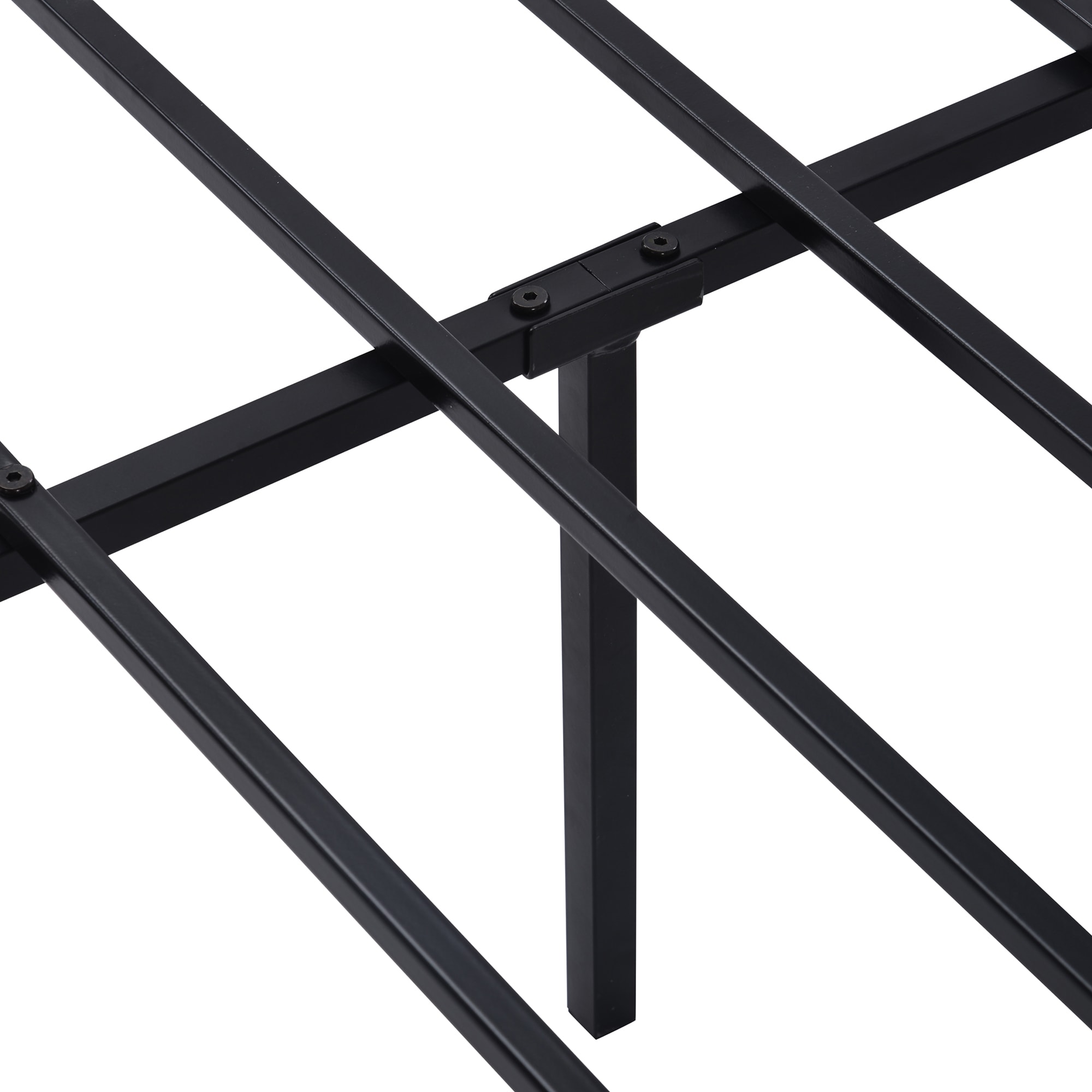 Clihome Full Size Metal Bed Black Full Metal Bed Frame In The Beds ...