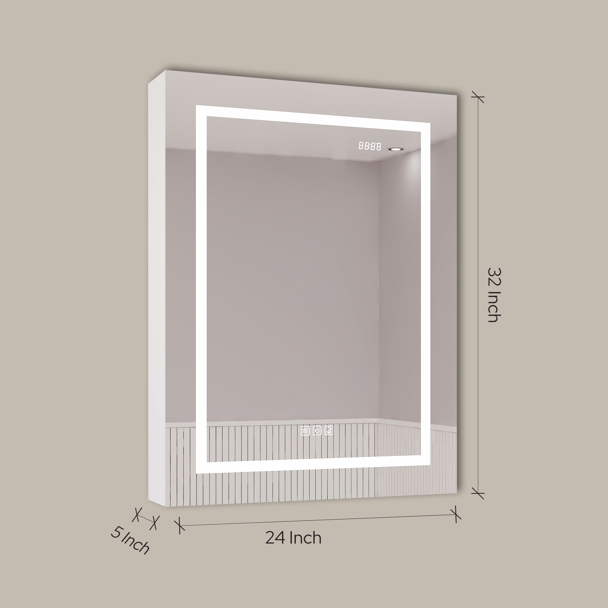 Ayna Decors AMCNE2432LEDR Bathroom-Medicine-Cabinets - View #11