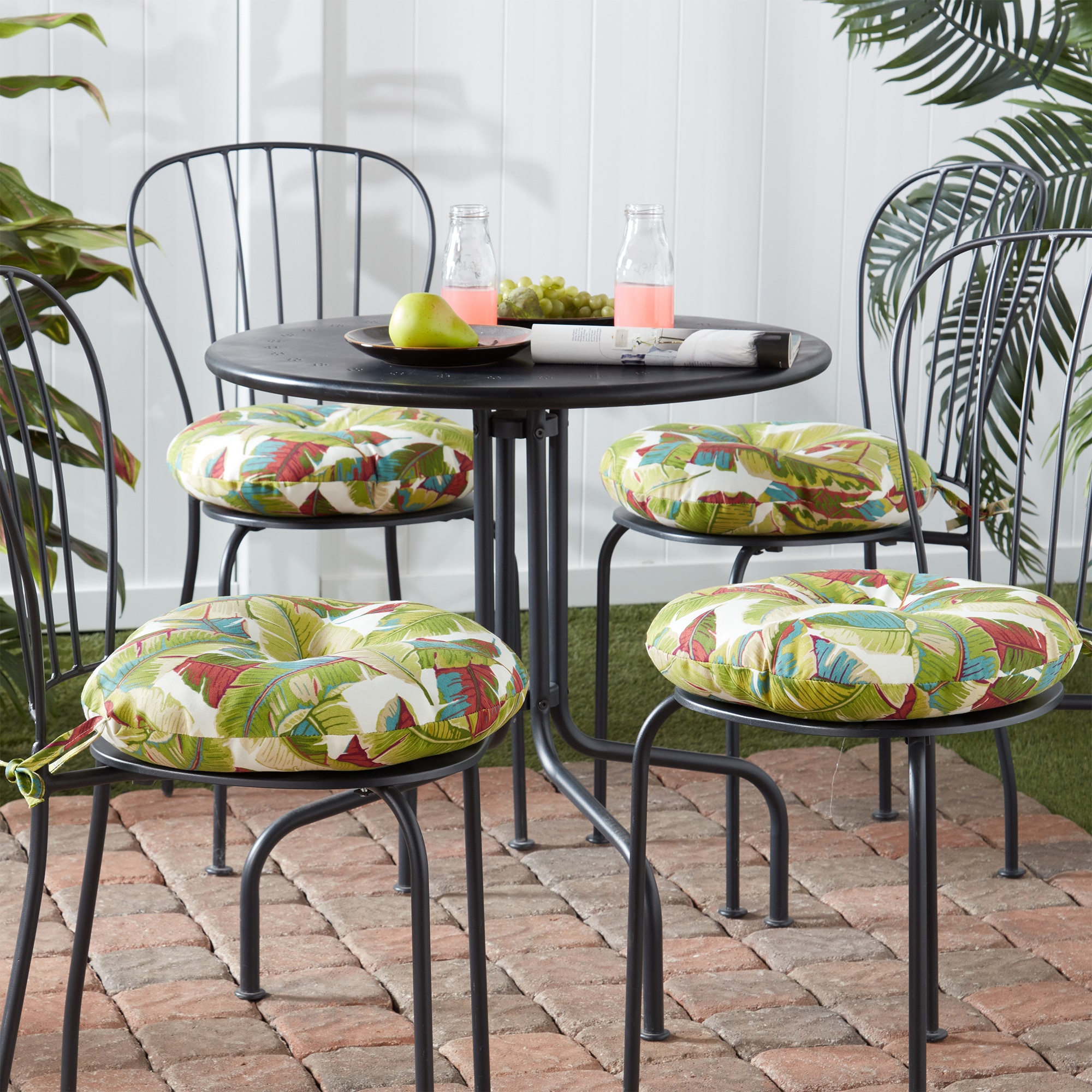 Greendale Home Fashions OC6816S4-PALM-MULTI Patio-Furniture-Cushions - View #3