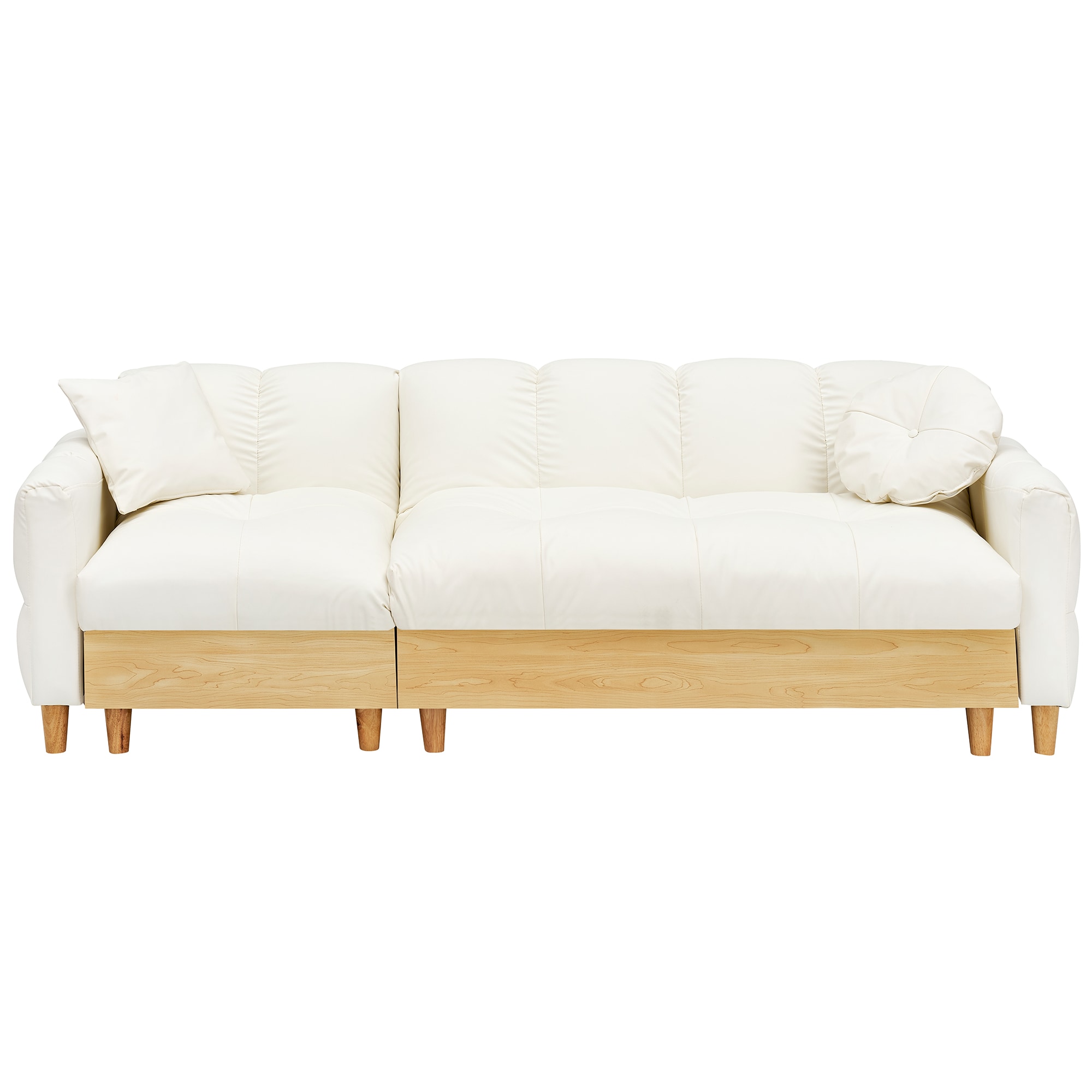 Bybafun YD2700086 87-in Modern Beige Sofa