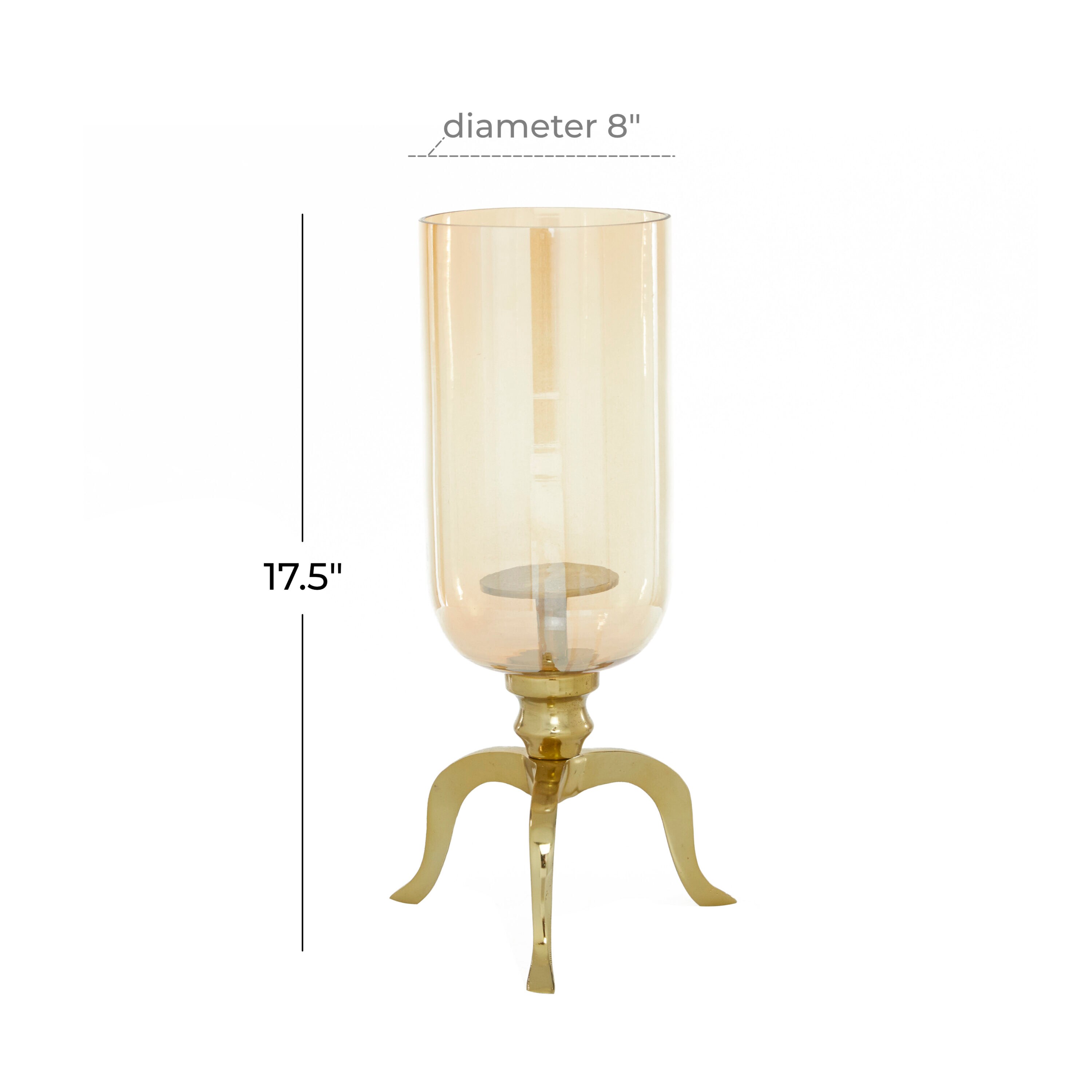 Gold Aluminum 18" Hurricane Candle Lantern