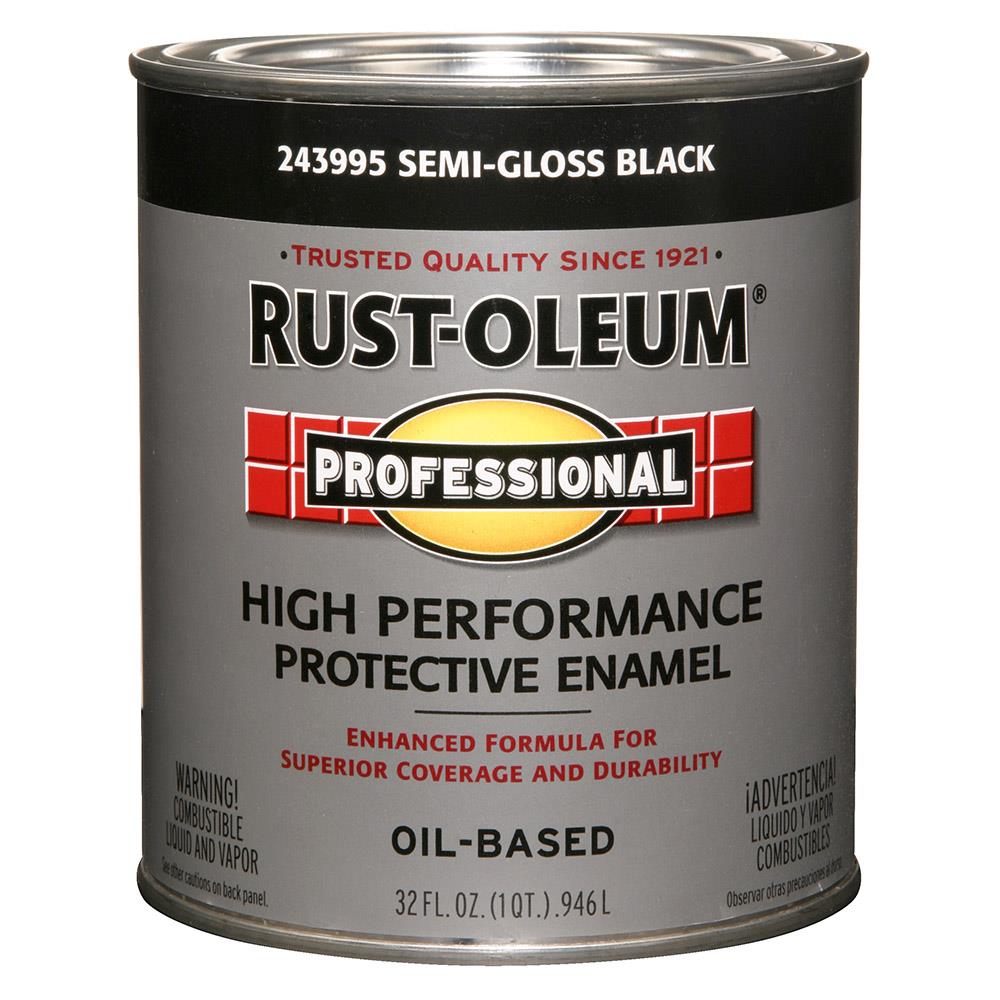 Rust-Oleum Professional Gloss Black Interior/Exterior Oil-based Industrial  Enamel Paint (1-quart) in the Industrial Enamel Paint department at
