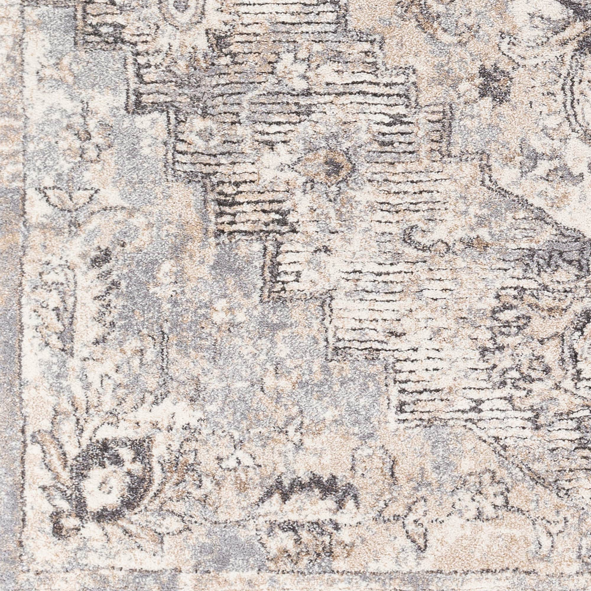 Luxurious Gray Tuscany 6'9" x 9'6" High Pile Area Rug